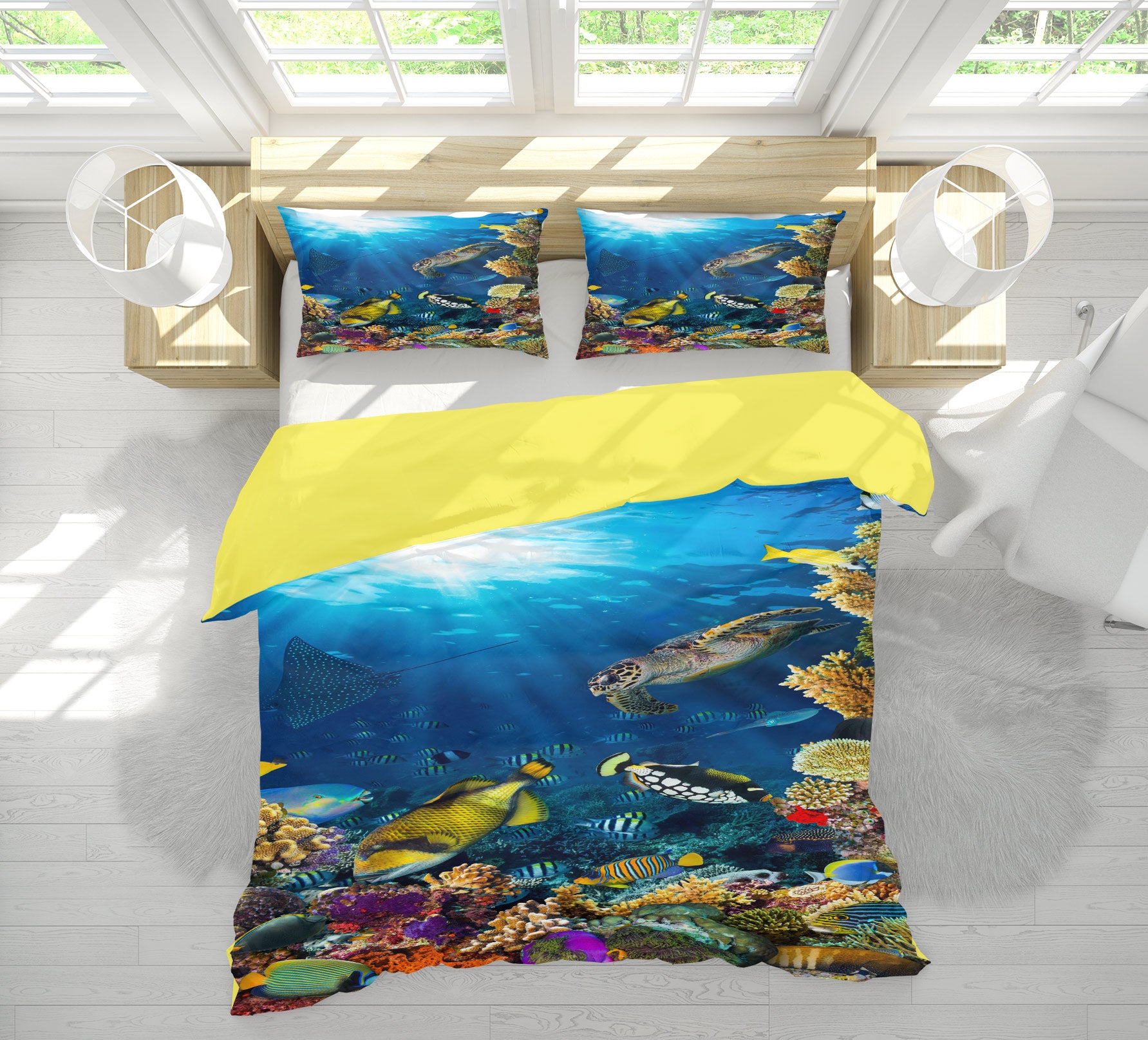 3D Sea Fish 15119 Bed Pillowcases Quilt