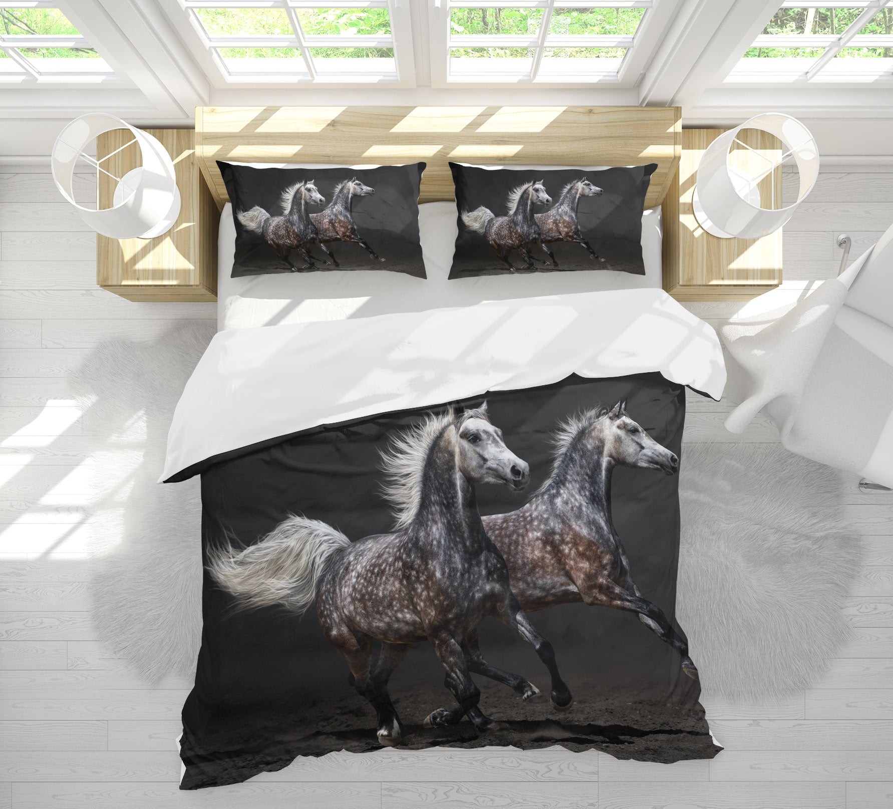 3D Horses 60099 Bed Pillowcases Quilt