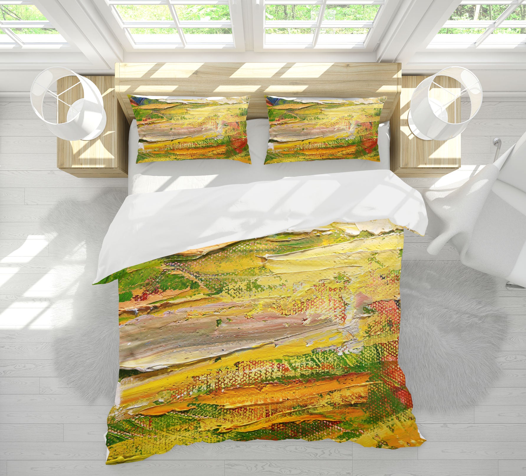 3D Yellow Yamada 60140 Bed Pillowcases Quilt