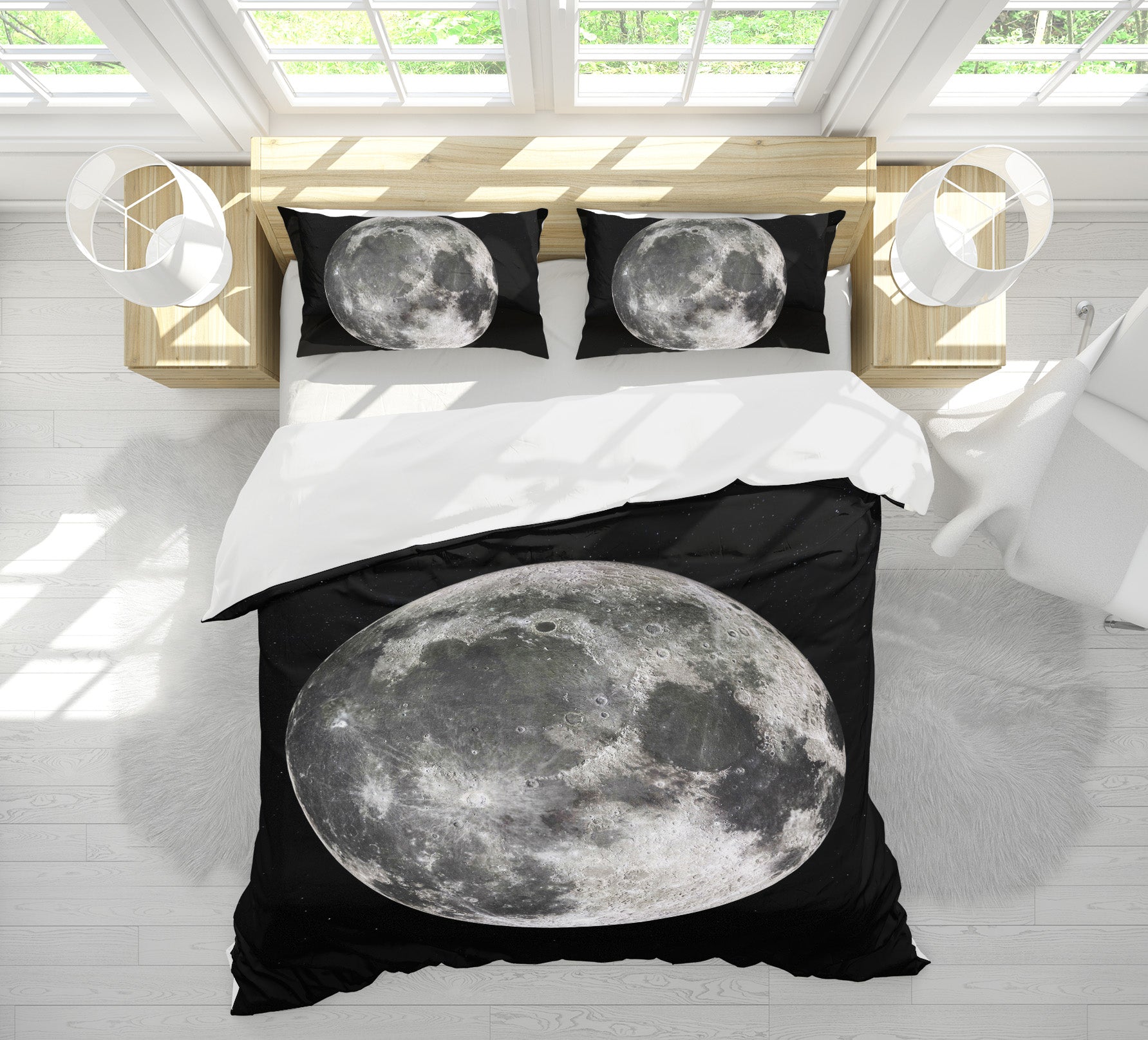 3D Moon 59022 Bed Pillowcases Quilt