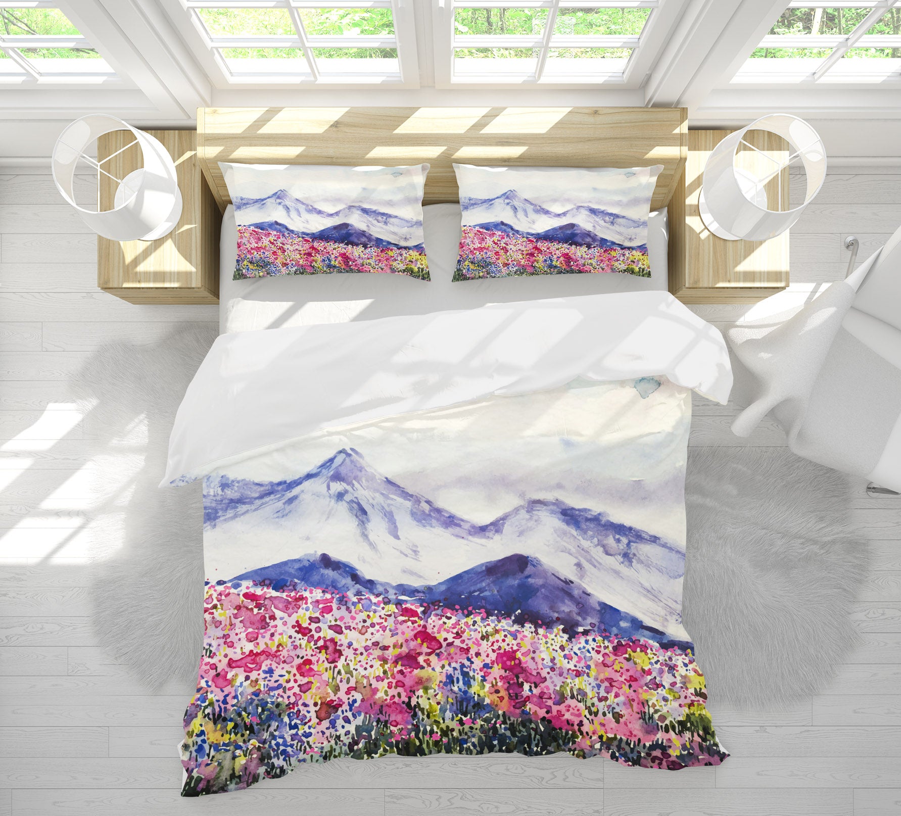 3D Flower Mountain 60185 Bed Pillowcases Quilt