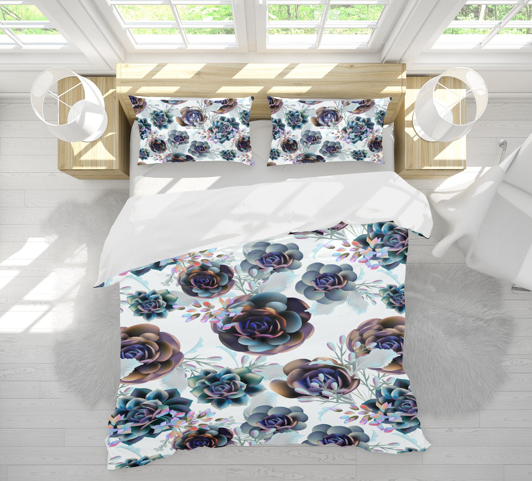3D Flowers 15069 Bed Pillowcases Quilt