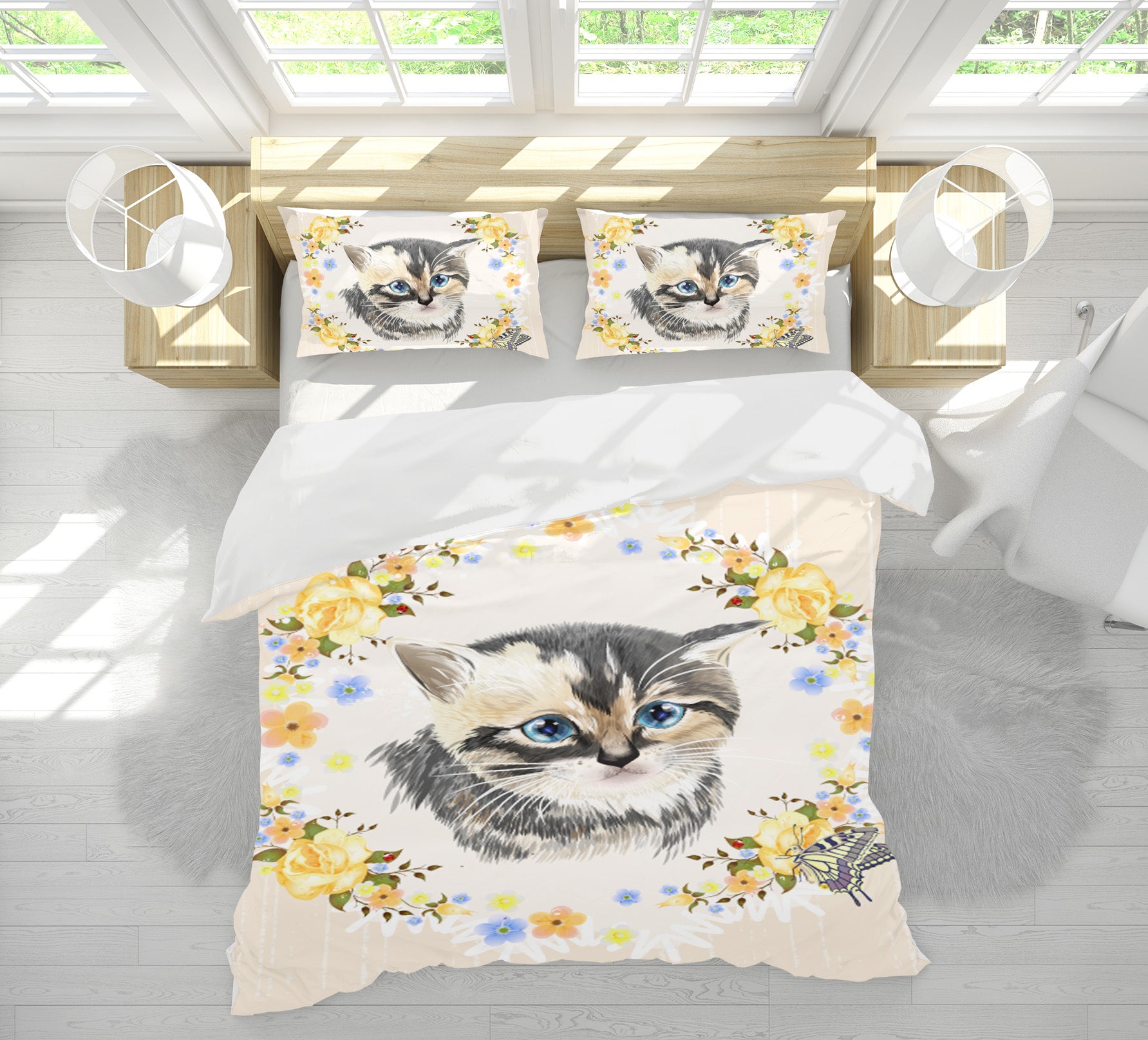 3D Little Cat 15021 Bed Pillowcases Quilt