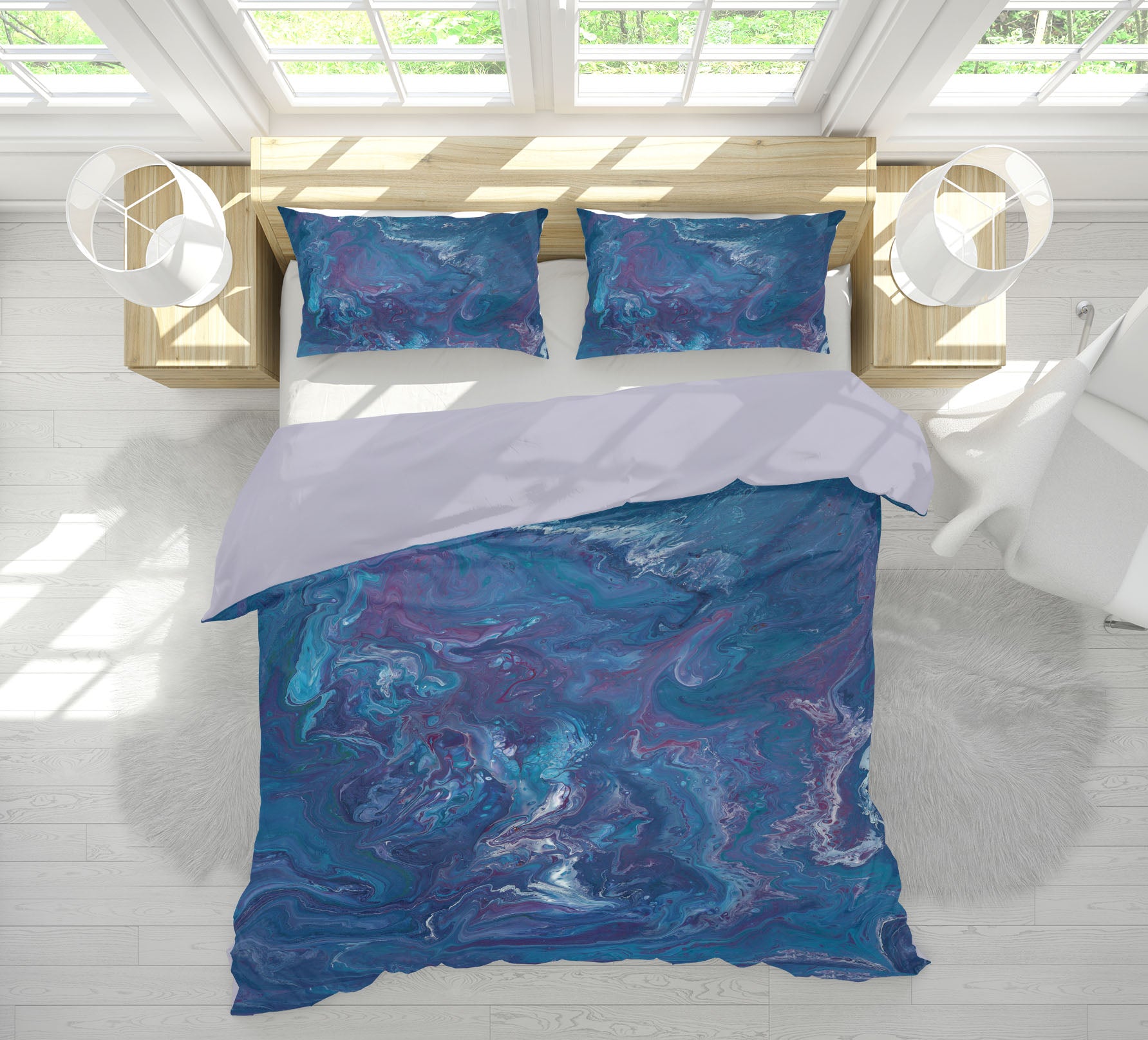 3D Dark Blue Texture 16041 Bed Pillowcases Quilt
