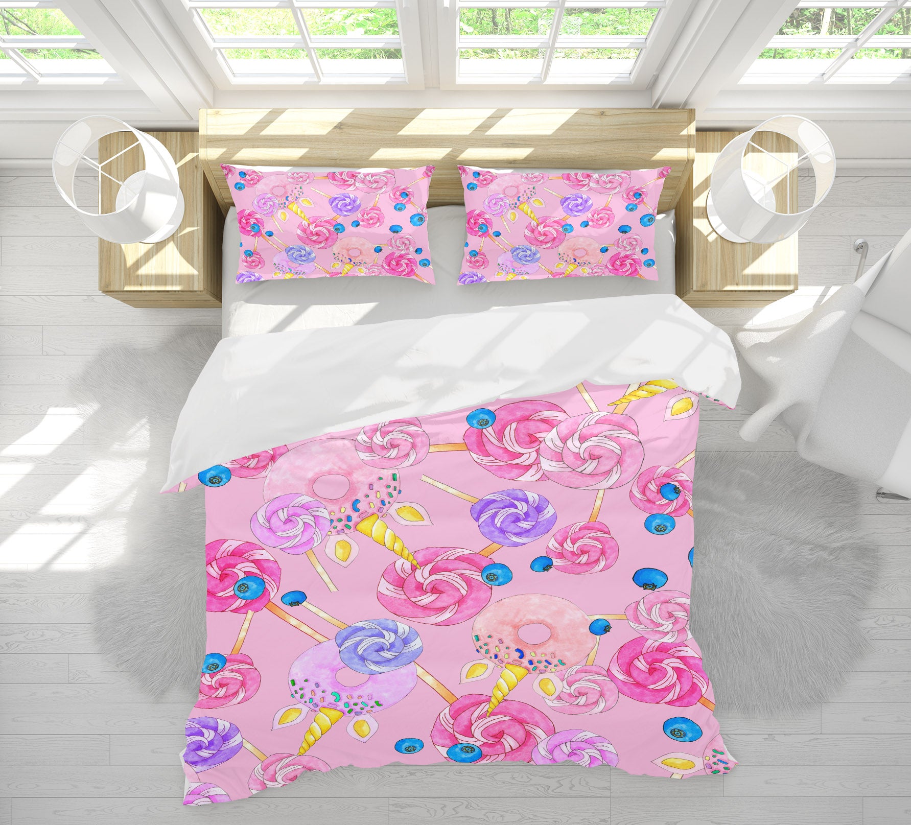 3D Pink Lollipop 60236 Bed Pillowcases Quilt