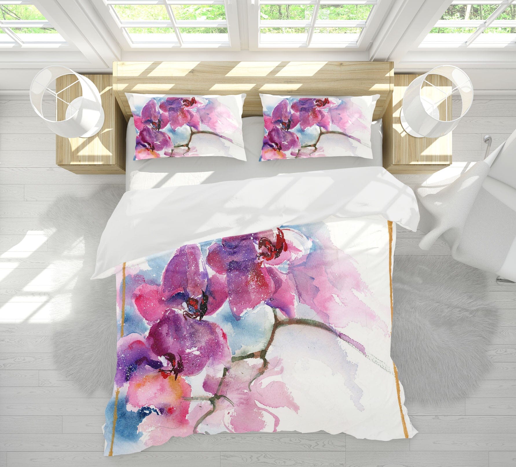 3D Colored Flowers 2007 Anne Farrall Doyle Bedding Bed Pillowcases Quilt Quiet Covers AJ Creativity Home 