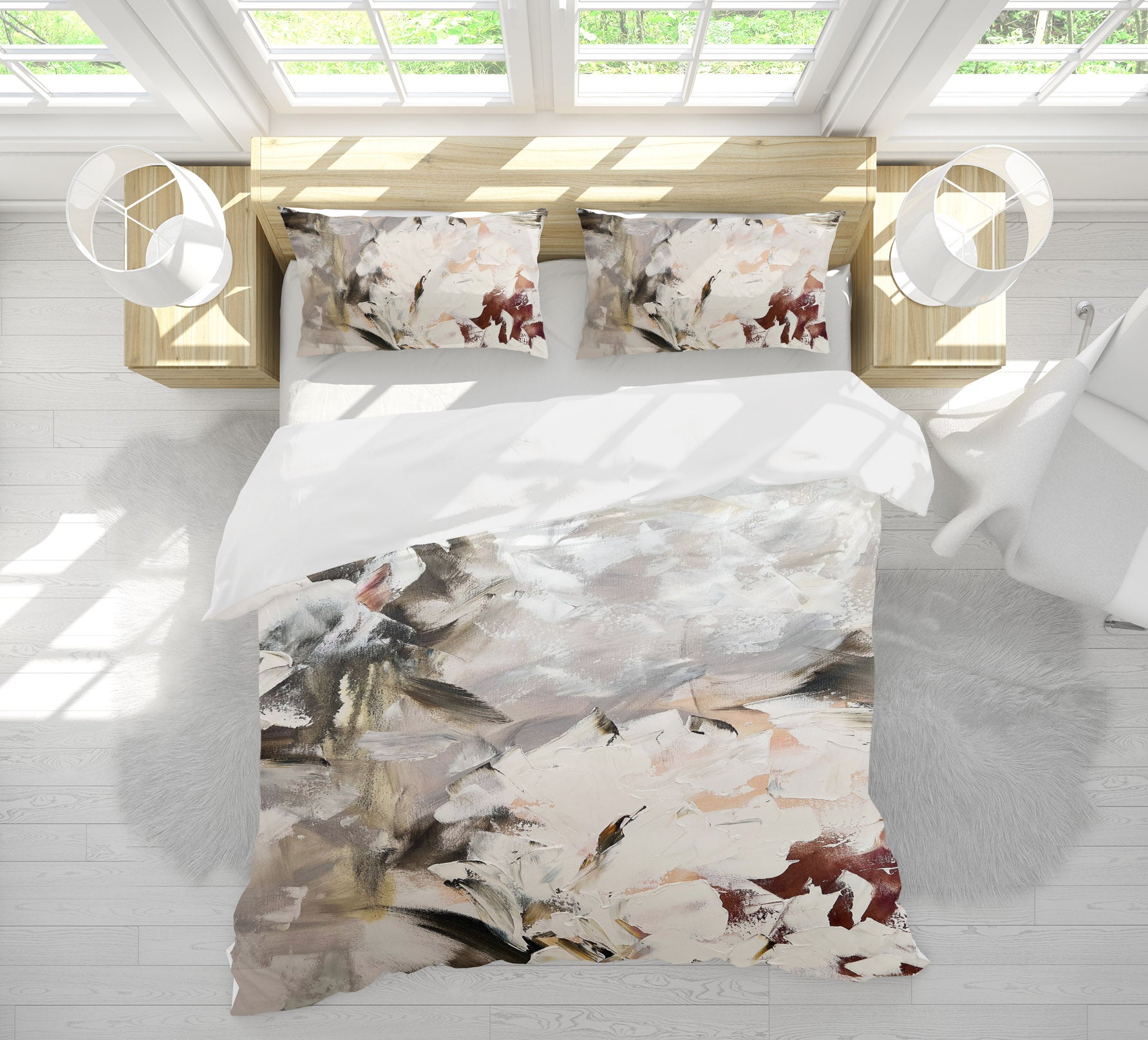 3D White Flower 3824 Skromova Marina Bedding Bed Pillowcases Quilt Cover Duvet Cover