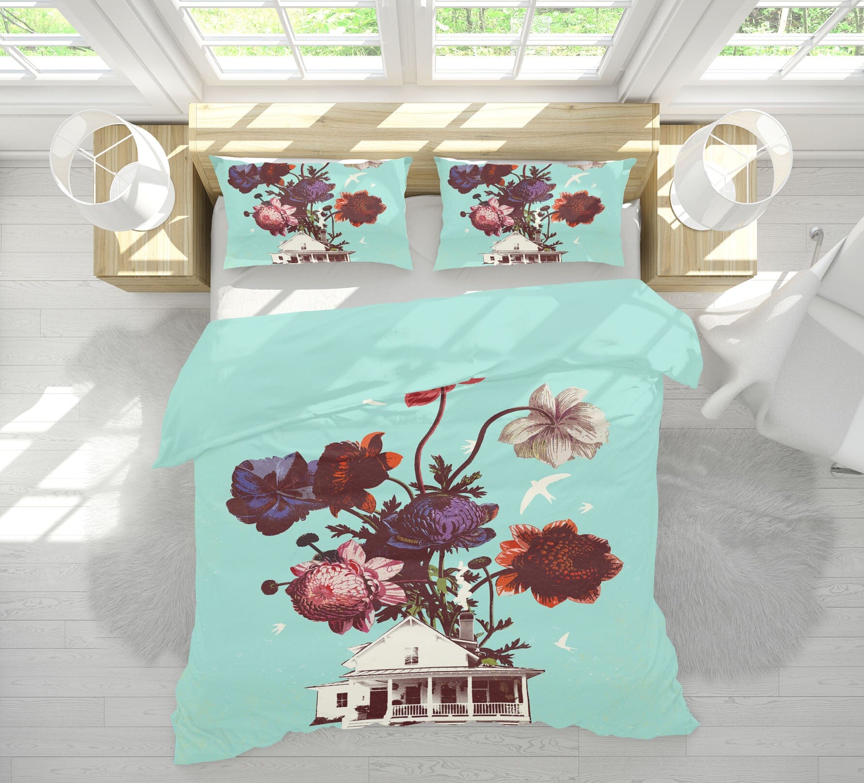 3D Flower Room 2104 Showdeer Bedding Bed Pillowcases Quilt Quiet Covers AJ Creativity Home 