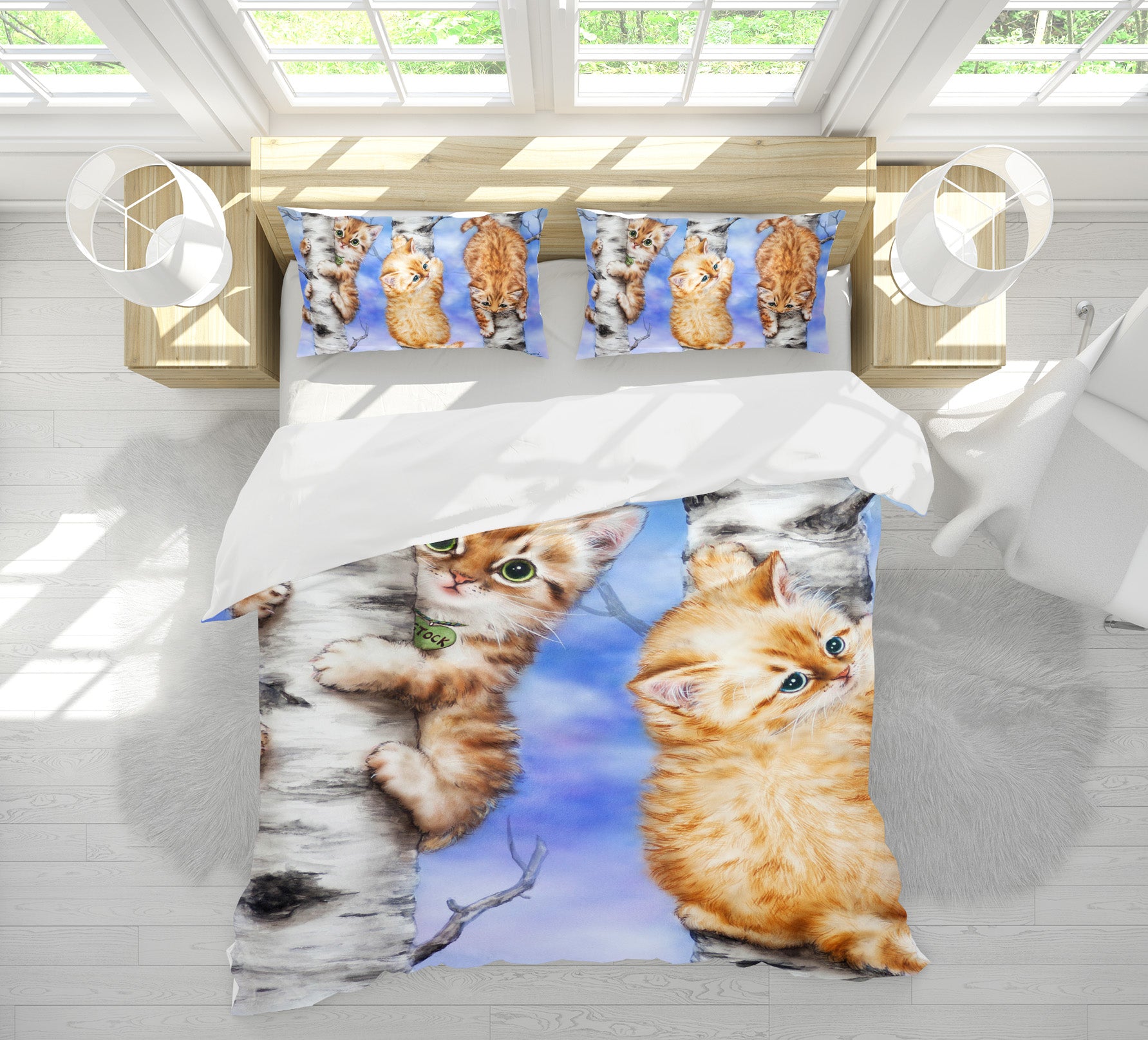 3D Orange Cat 5876 Kayomi Harai Bedding Bed Pillowcases Quilt Cover Duvet Cover