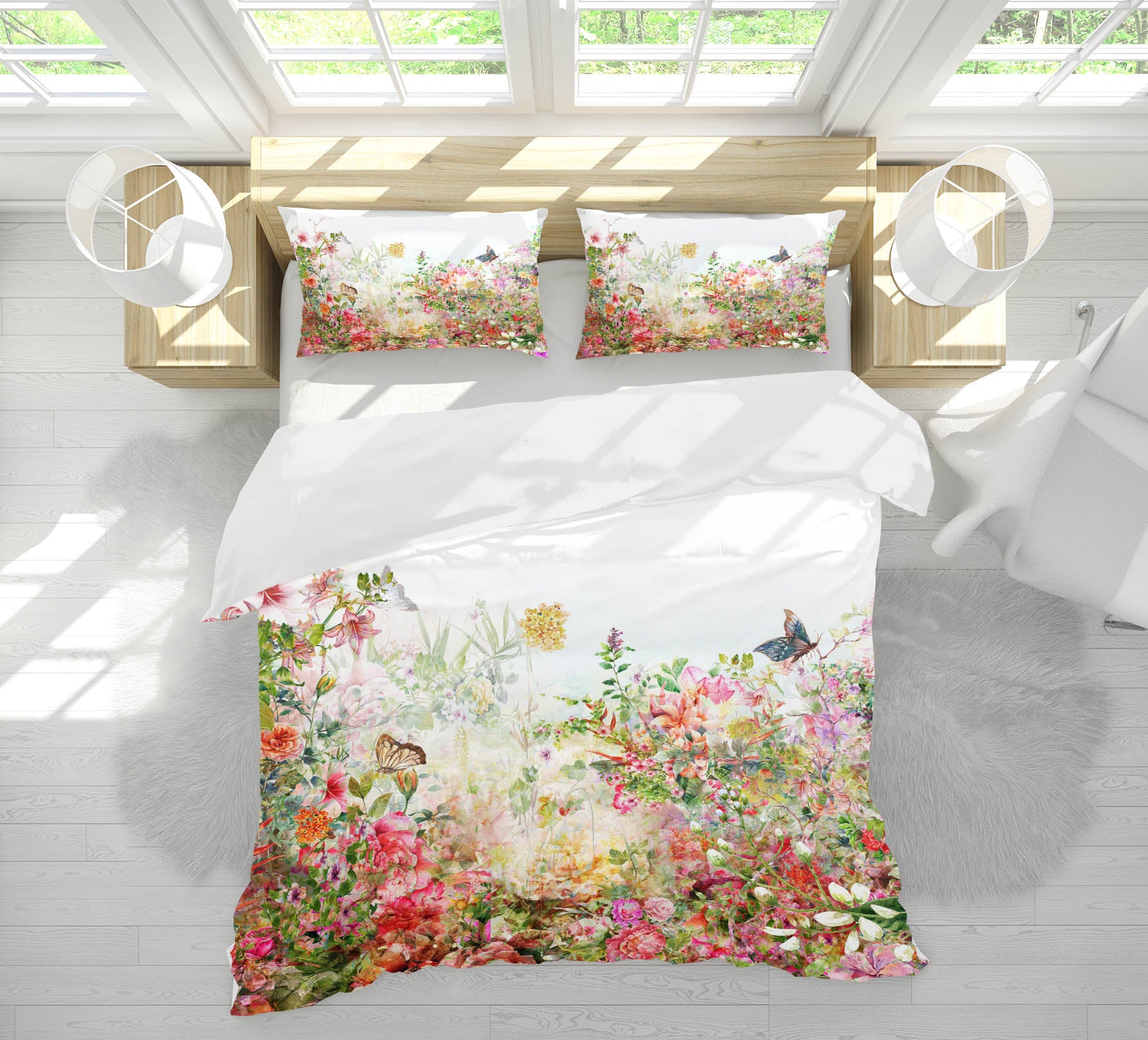3D Flower Butterfly 60147 Bed Pillowcases Quilt