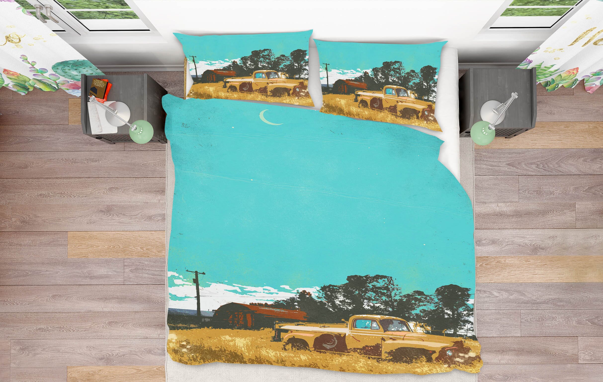 3D Prairie Truck 2103 Showdeer Bedding Bed Pillowcases Quilt Quiet Covers AJ Creativity Home 