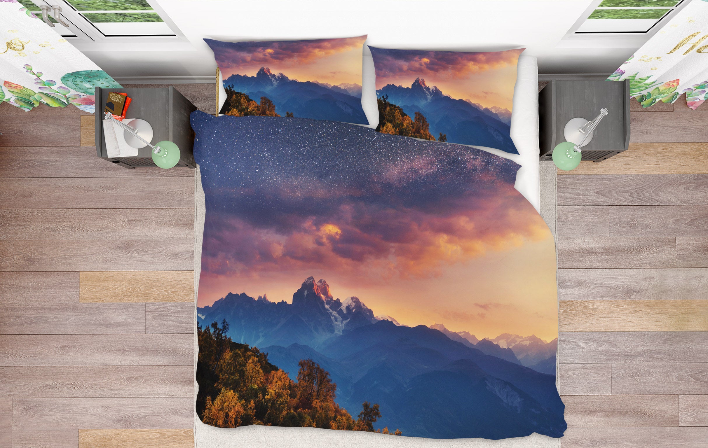 3D Mountains 63167 Bed Pillowcases Quilt