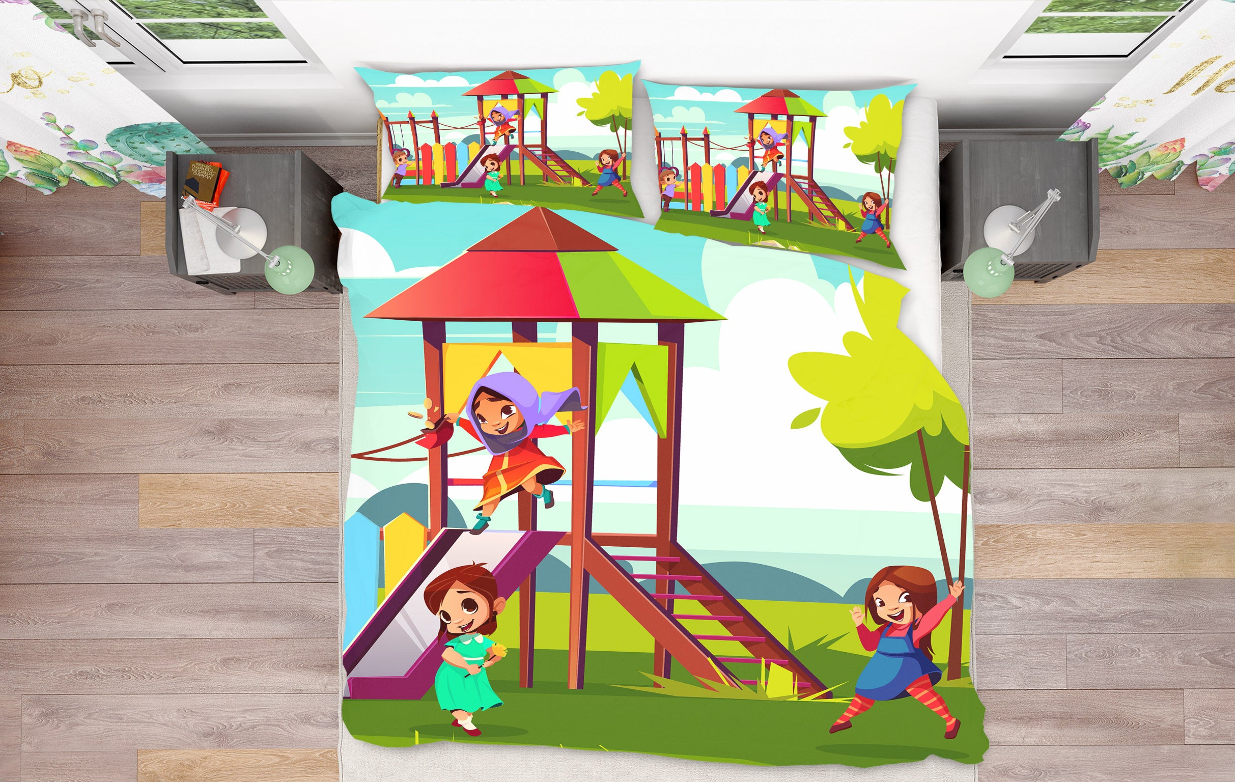 3D Kid Slide 19152 Bed Pillowcases Quilt