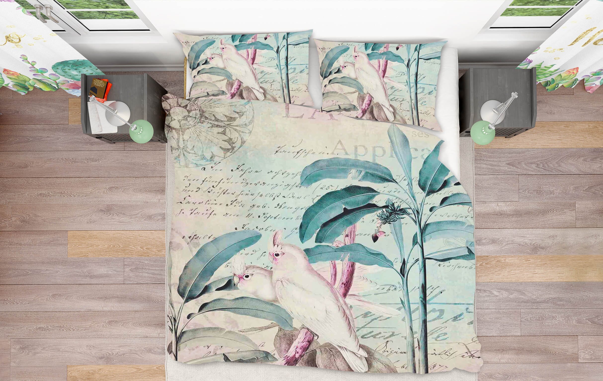 3D White Parrot 2132 Andrea haase Bedding Bed Pillowcases Quilt Quiet Covers AJ Creativity Home 