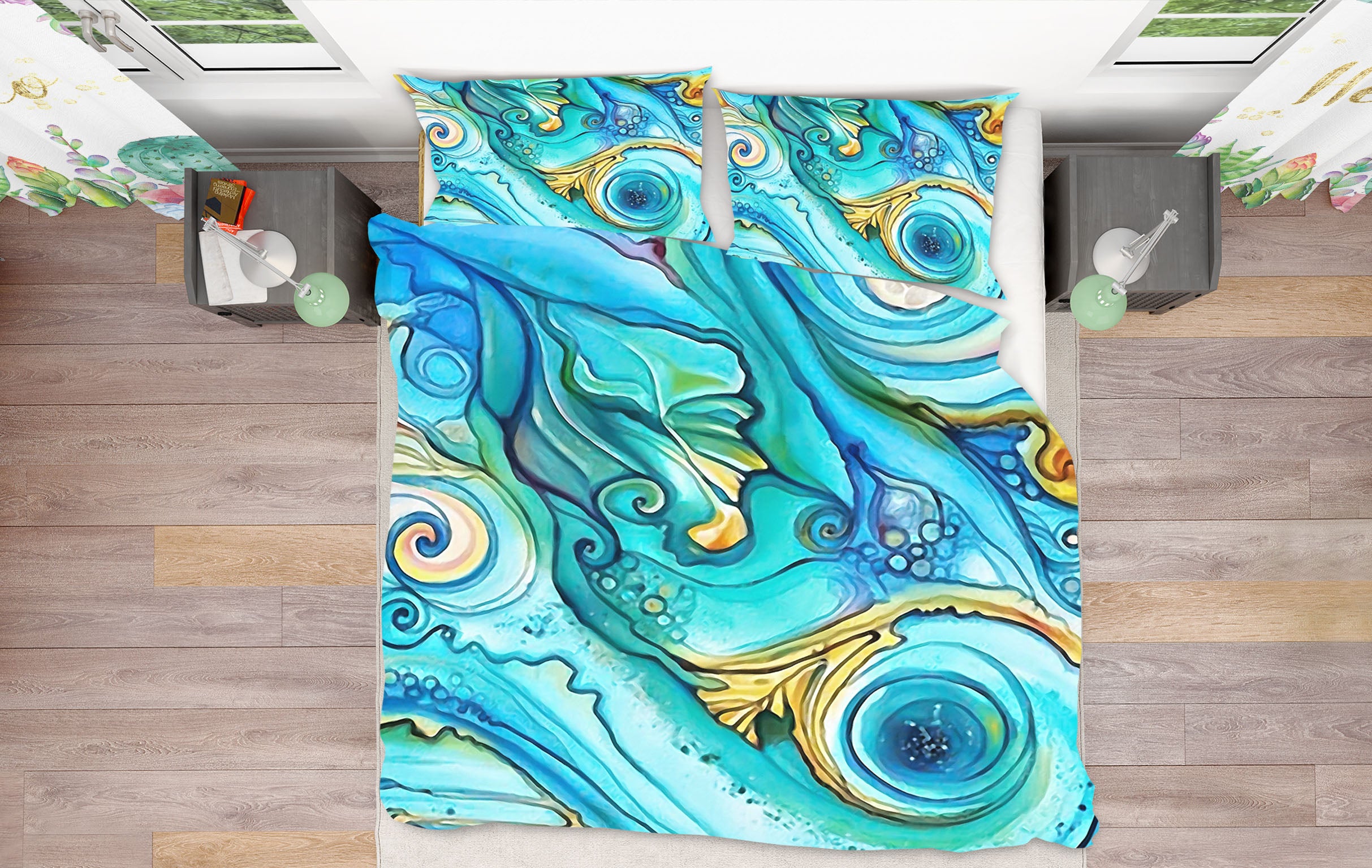 3D Blue Pattern 12133 Bed Pillowcases Quilt