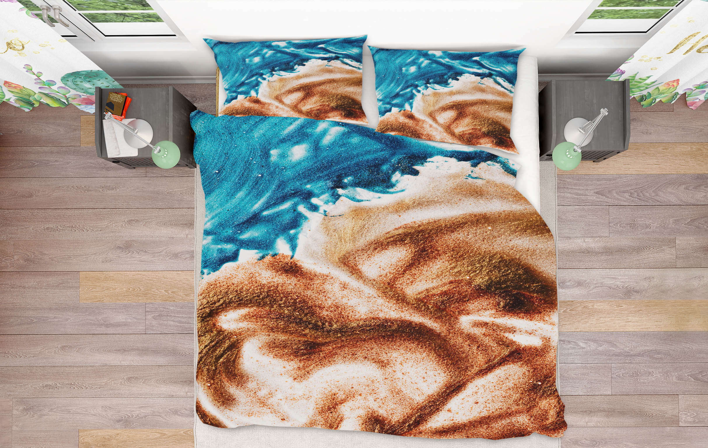 3D Sand Pattern 16072 Bed Pillowcases Quilt