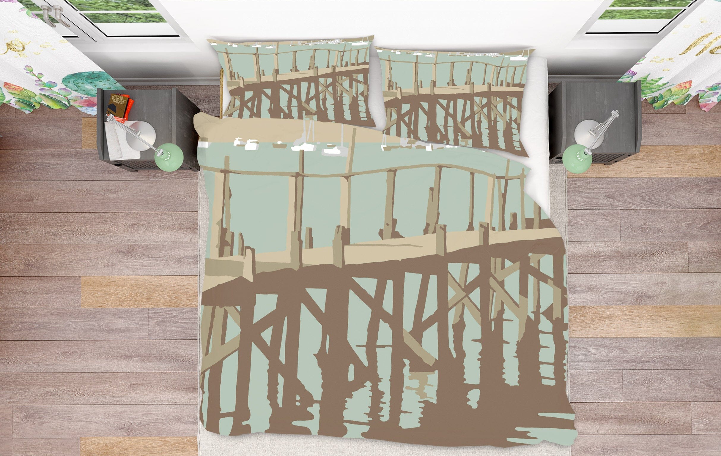 3D Sanbanks Evening Hill Pier 2048 Steve Read Bedding Bed Pillowcases Quilt Quiet Covers AJ Creativity Home 