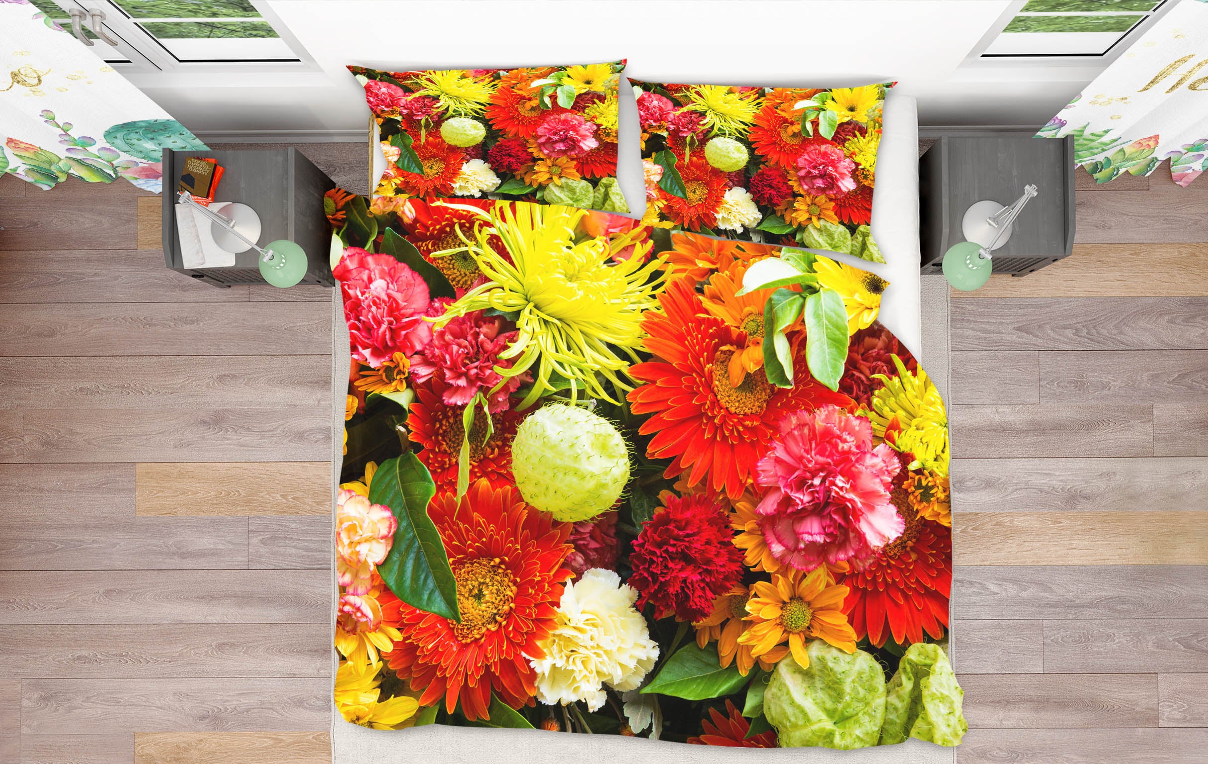3D Flowers 60100 Bed Pillowcases Quilt
