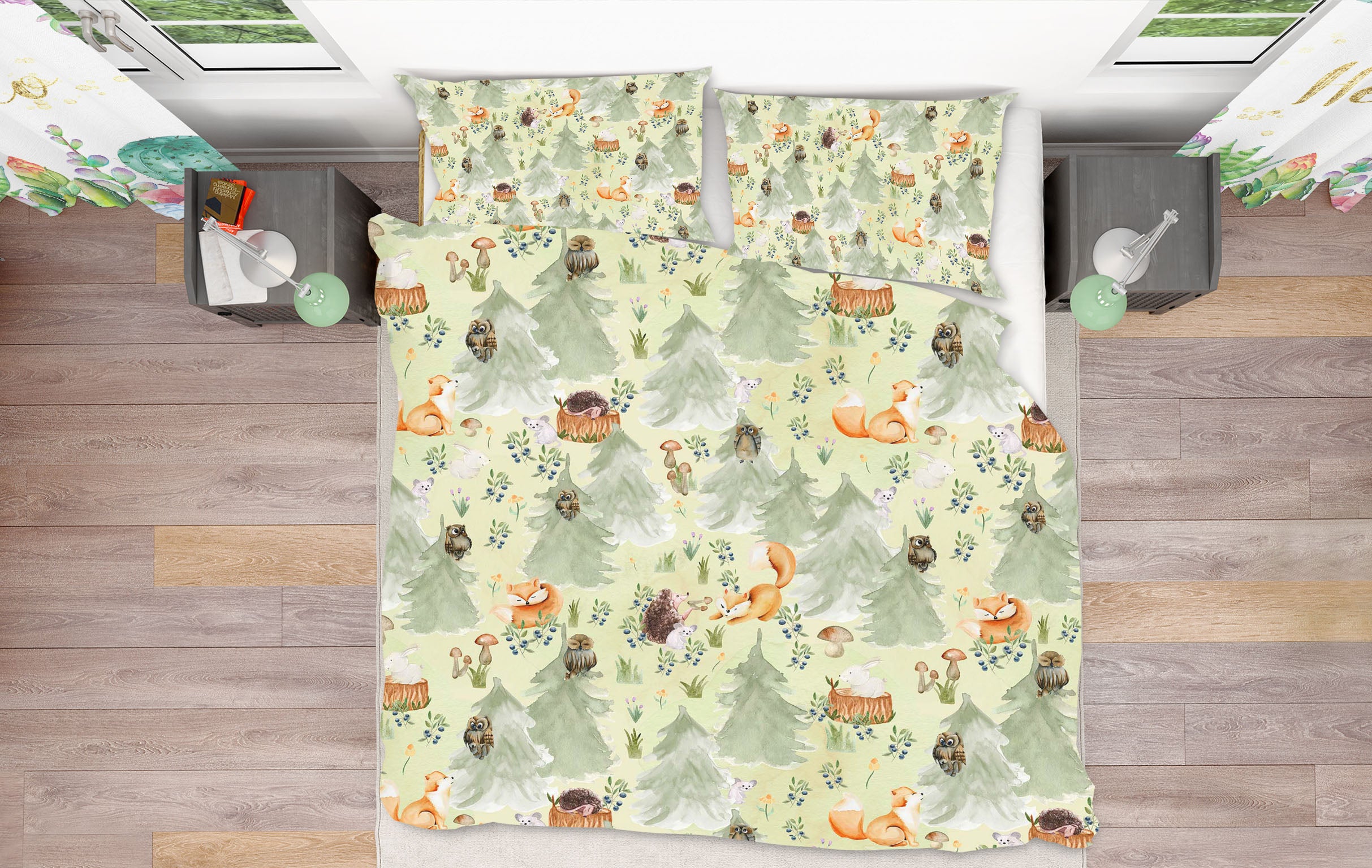 3D Owl Fox 195 Uta Naumann Bedding Bed Pillowcases Quilt