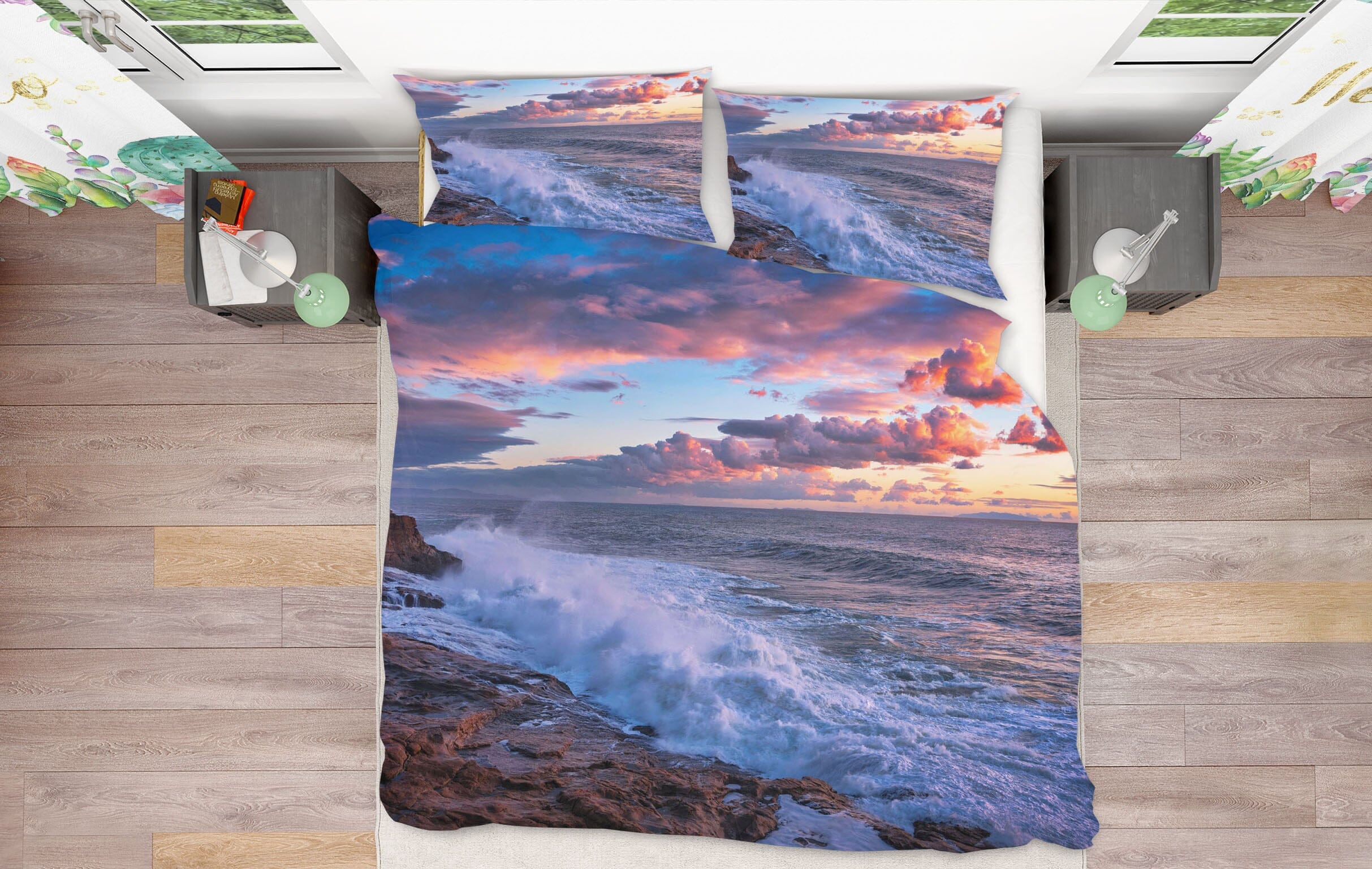 3D Sea Wave 2106 Marco Carmassi Bedding Bed Pillowcases Quilt Quiet Covers AJ Creativity Home 