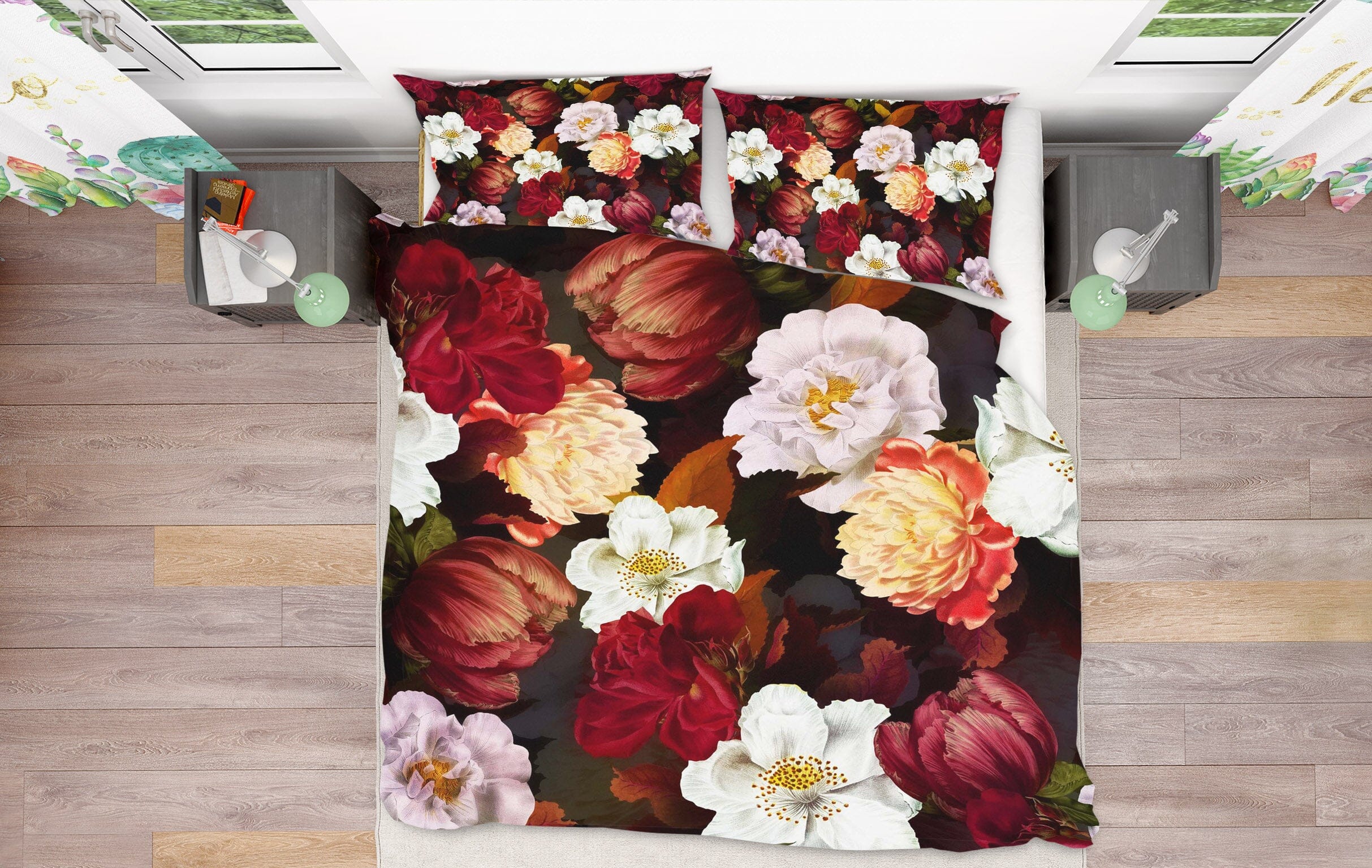 3D White Peony 153 Uta Naumann Bedding Bed Pillowcases Quilt Quiet Covers AJ Creativity Home 