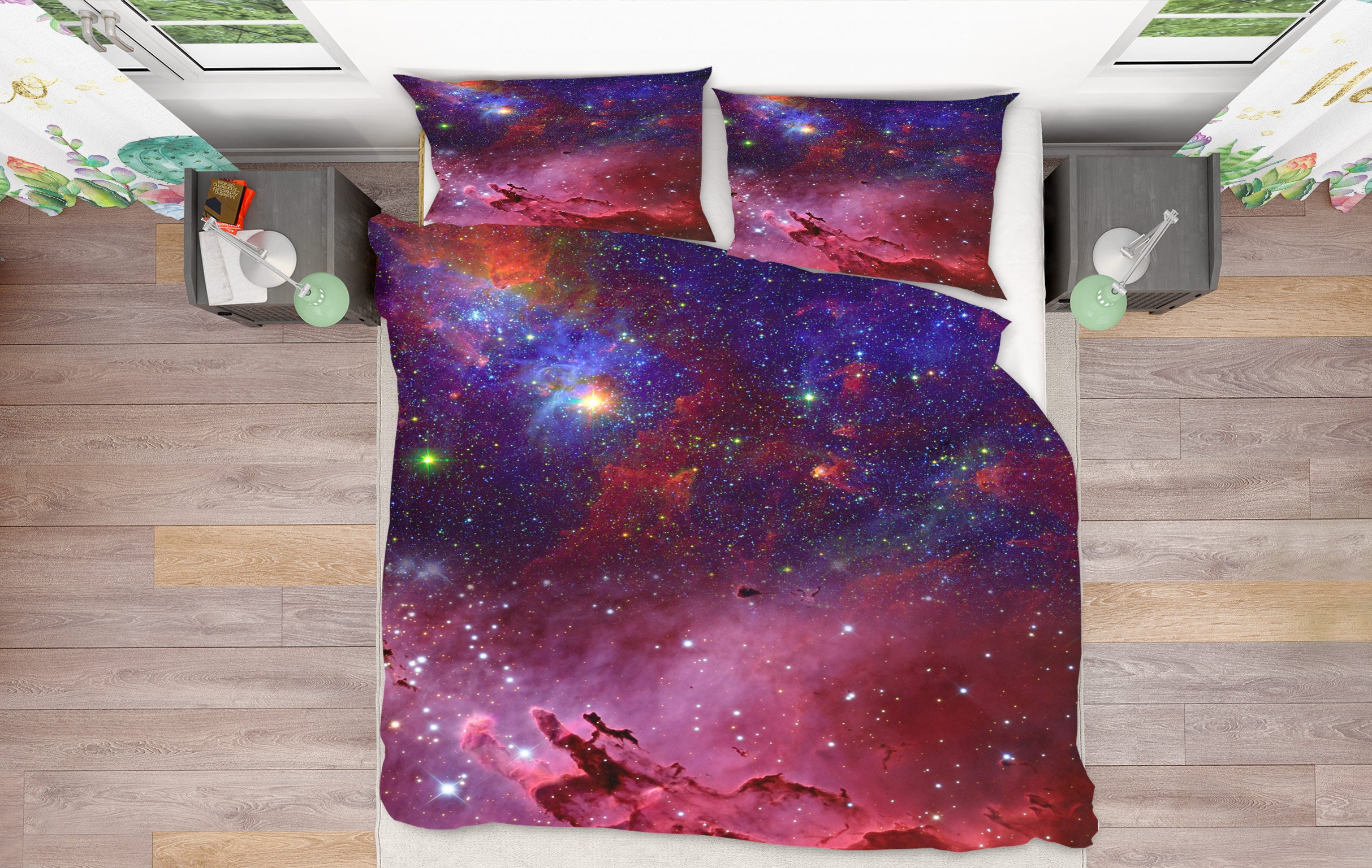 3D Red Starry Sky 16074 Bed Pillowcases Quilt