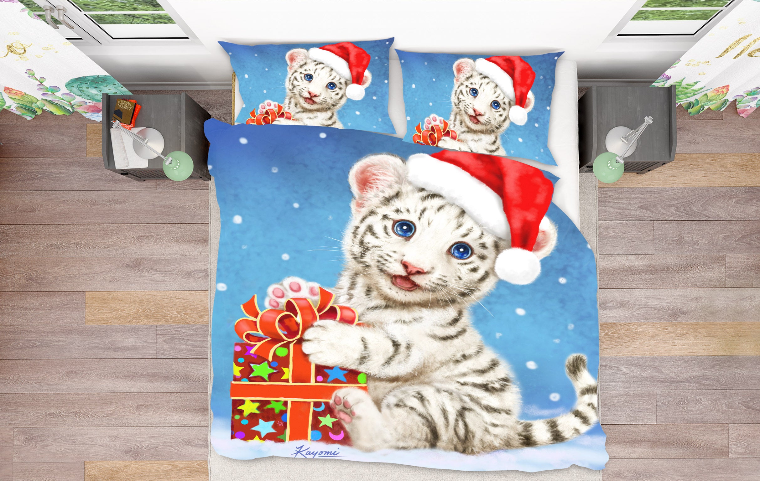 3D Christmas Gift Lion 5889 Kayomi Harai Bedding Bed Pillowcases Quilt Cover Duvet Cover