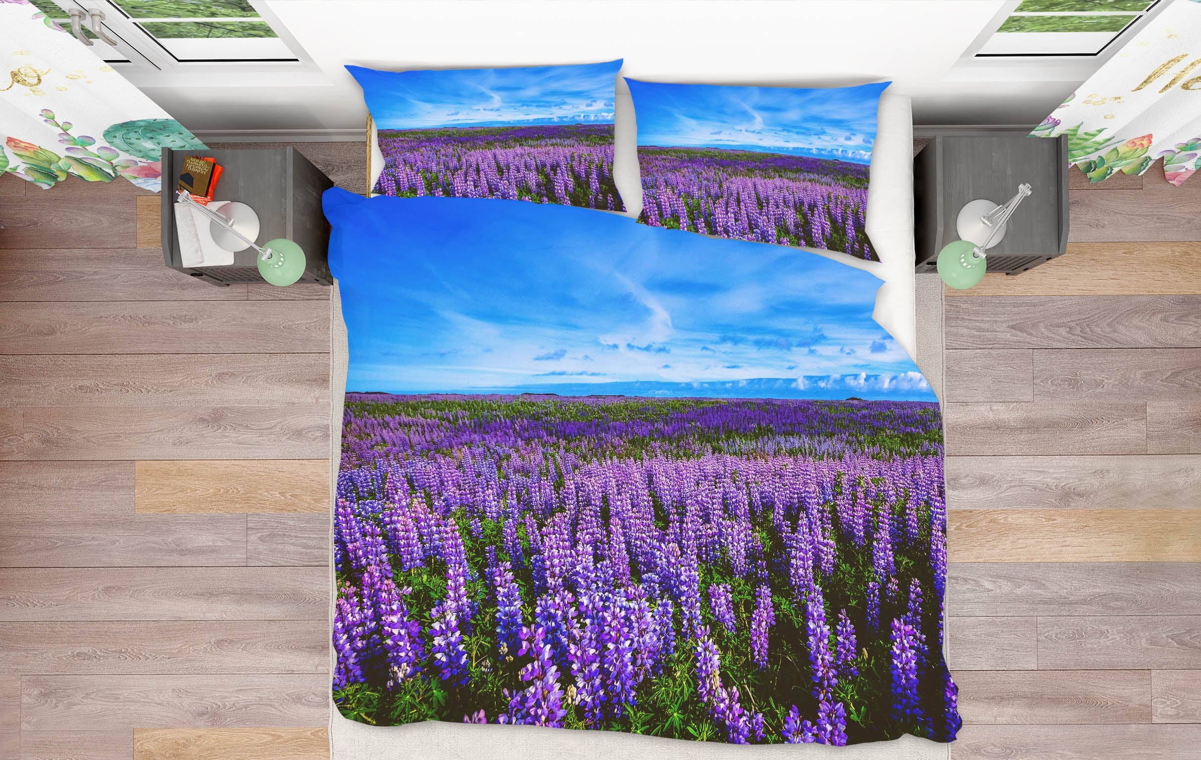 3D Lavender 16063 Bed Pillowcases Quilt