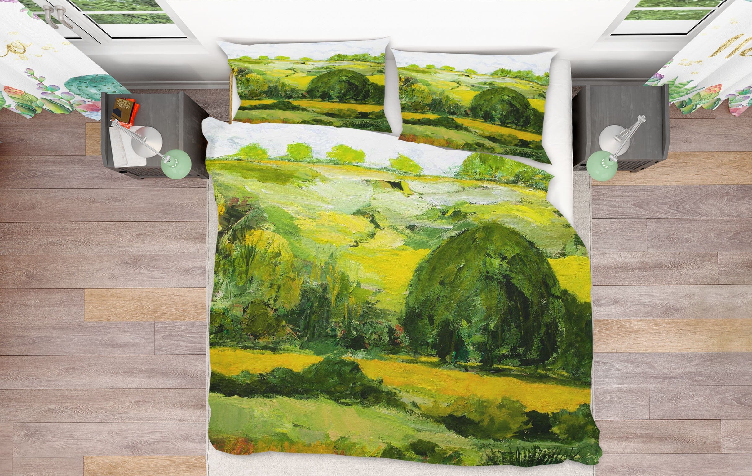 3D Lacey Green 1099 Allan P. Friedlander Bedding Bed Pillowcases Quilt Quiet Covers AJ Creativity Home 
