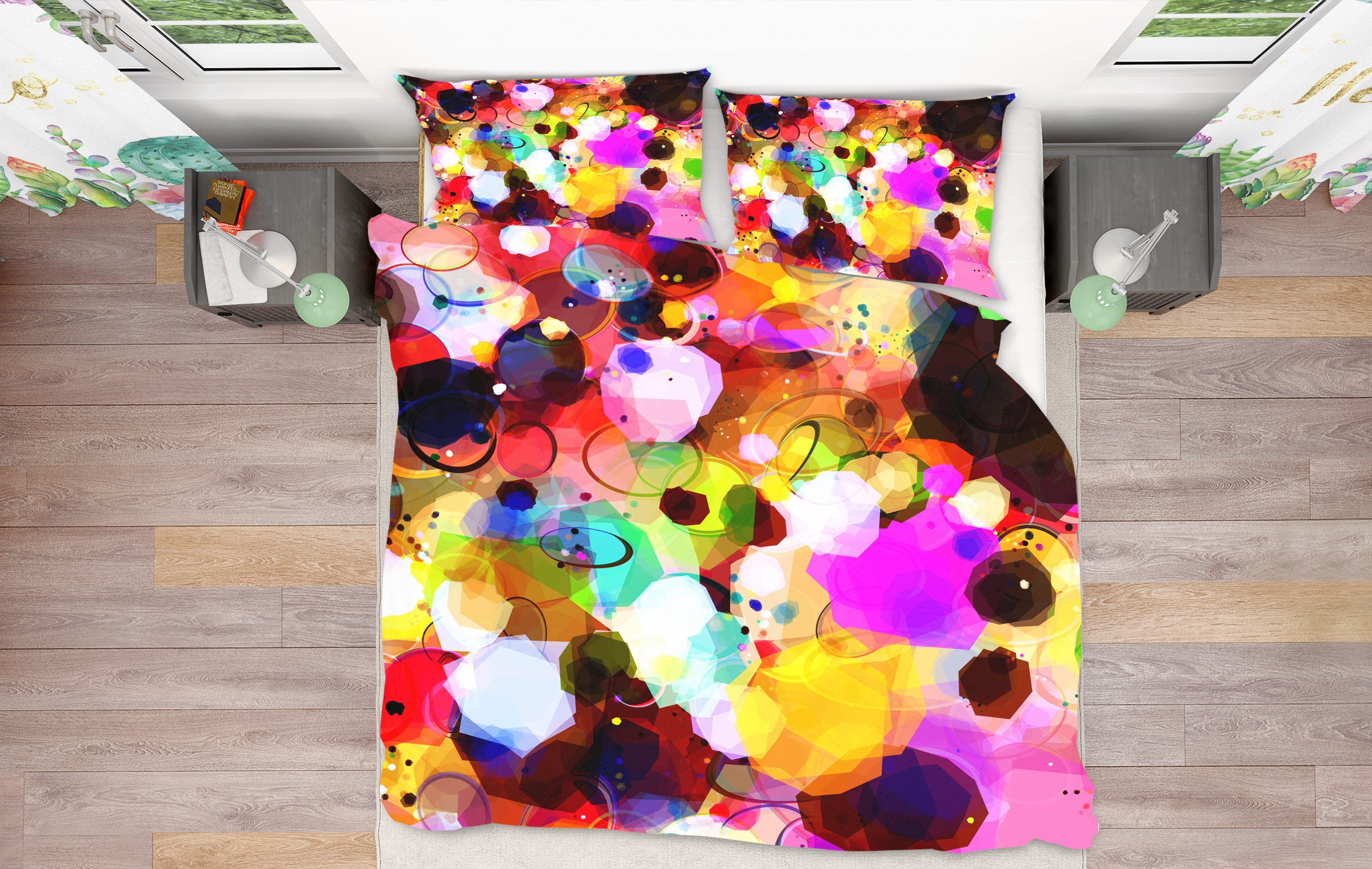 3D Watercolor Blooming 14038 Bed Pillowcases Quilt