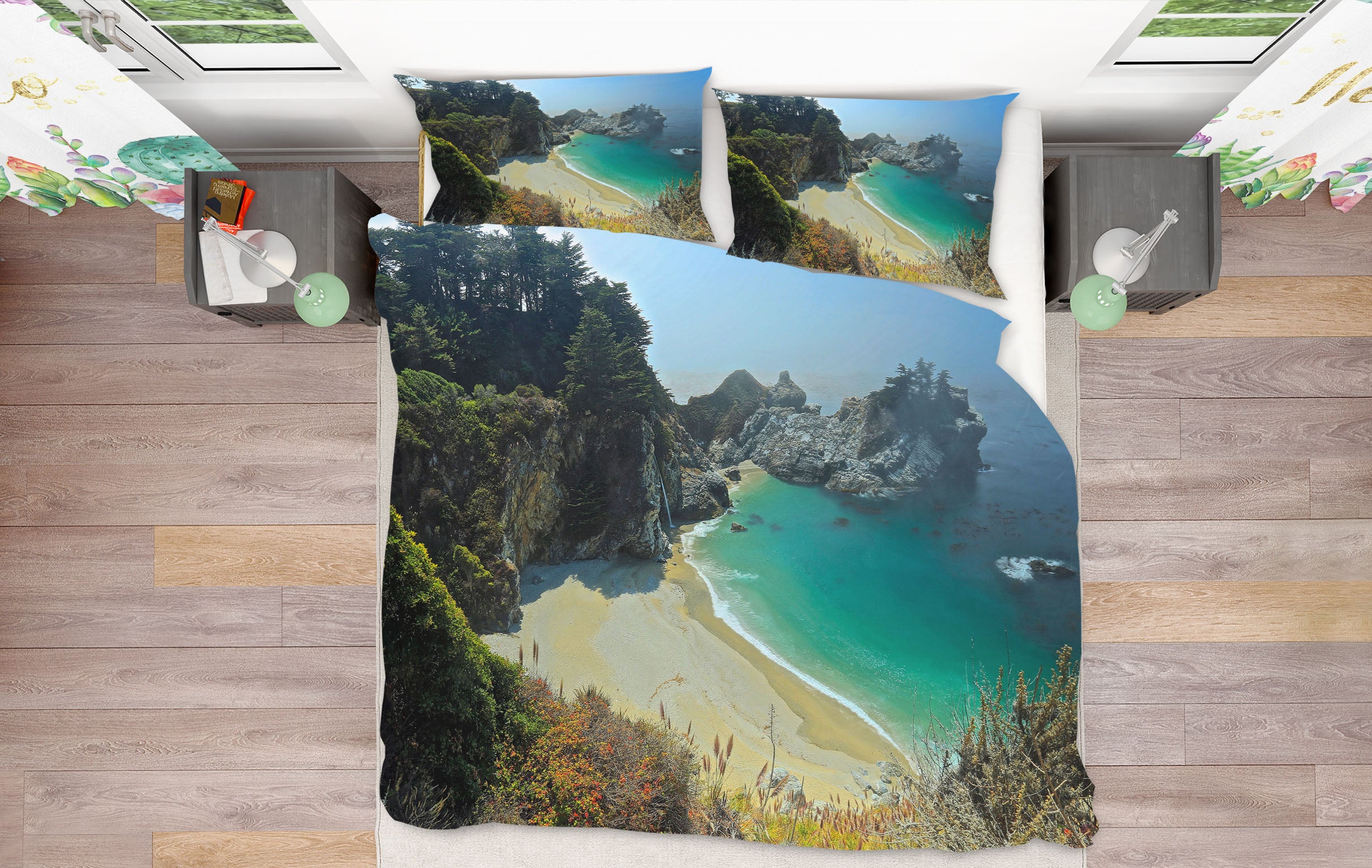 3D Seaside Rock 8681 Kathy Barefield Bedding Bed Pillowcases Quilt