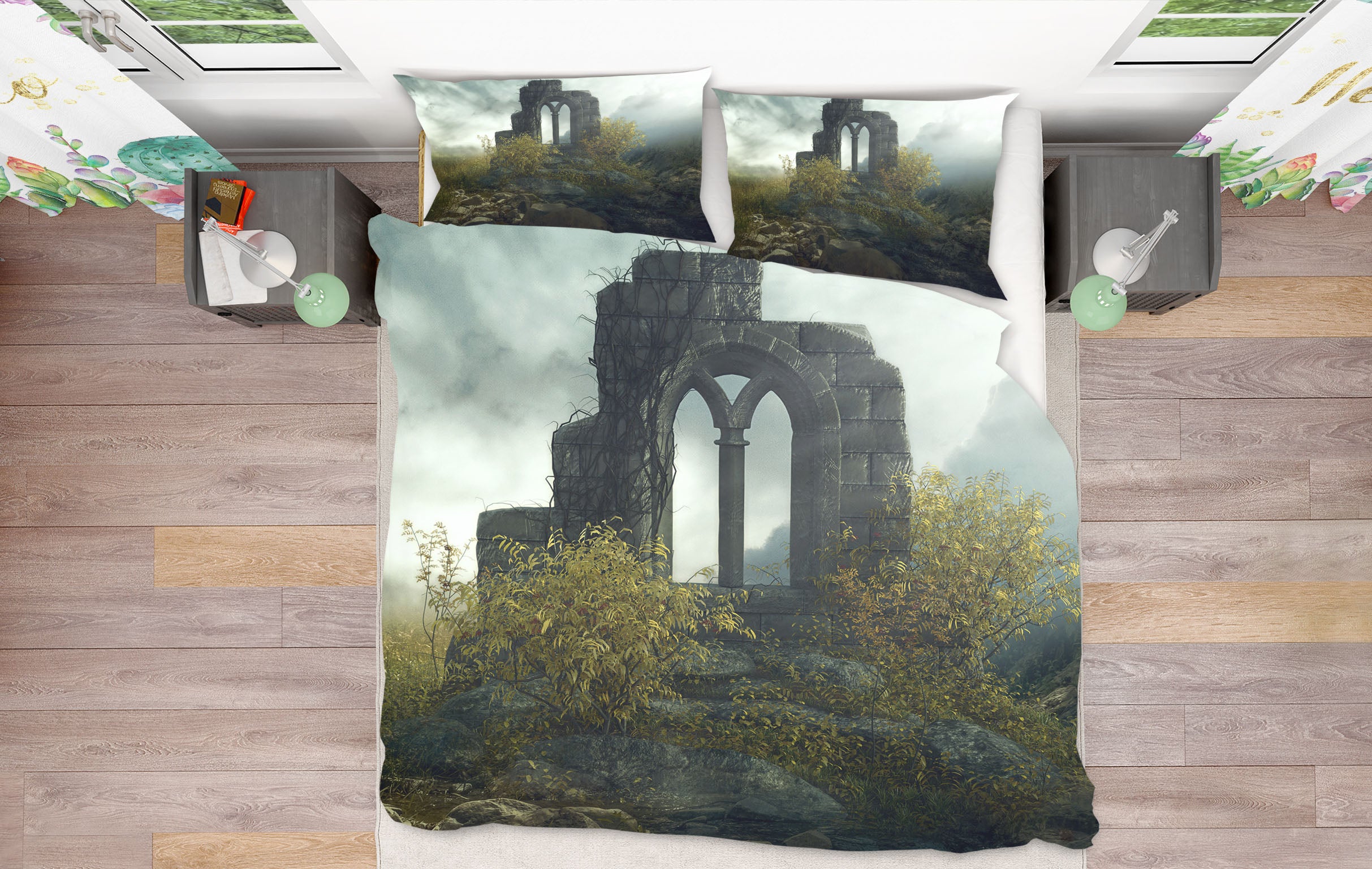 3D Stone Building 19142 Bed Pillowcases Quilt