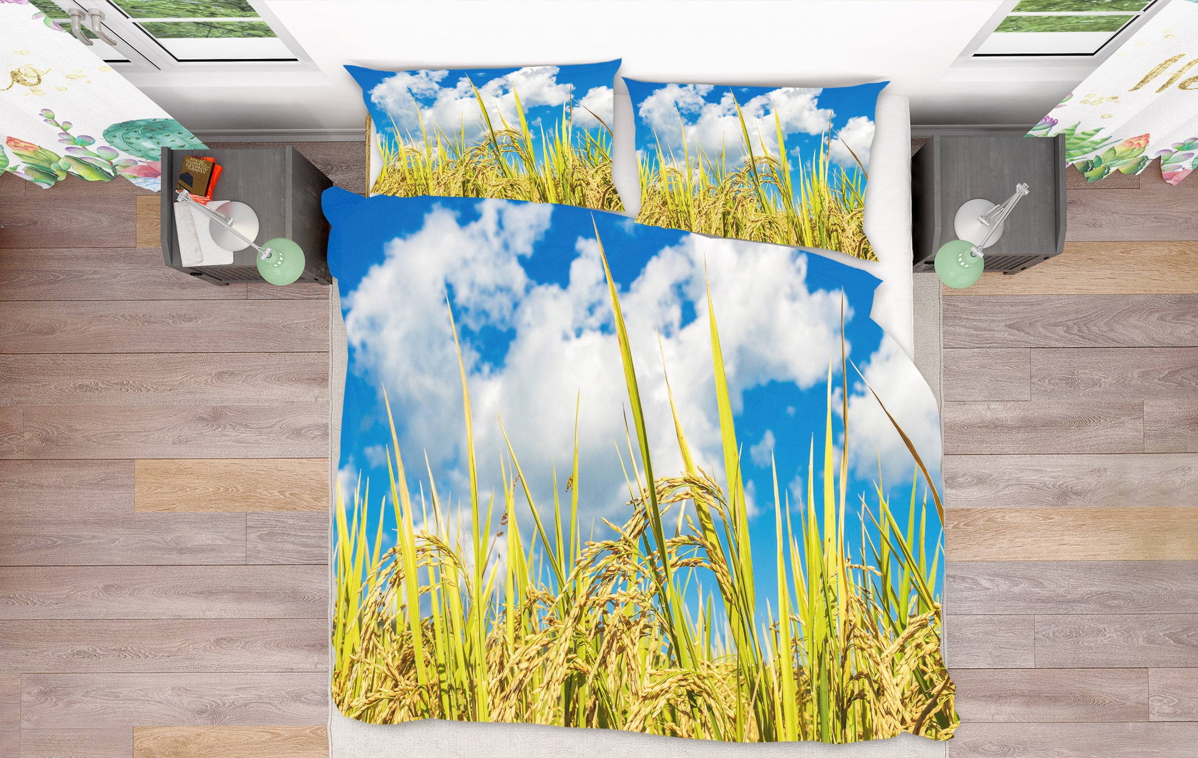 3D Wheat Sky 60238 Bed Pillowcases Quilt