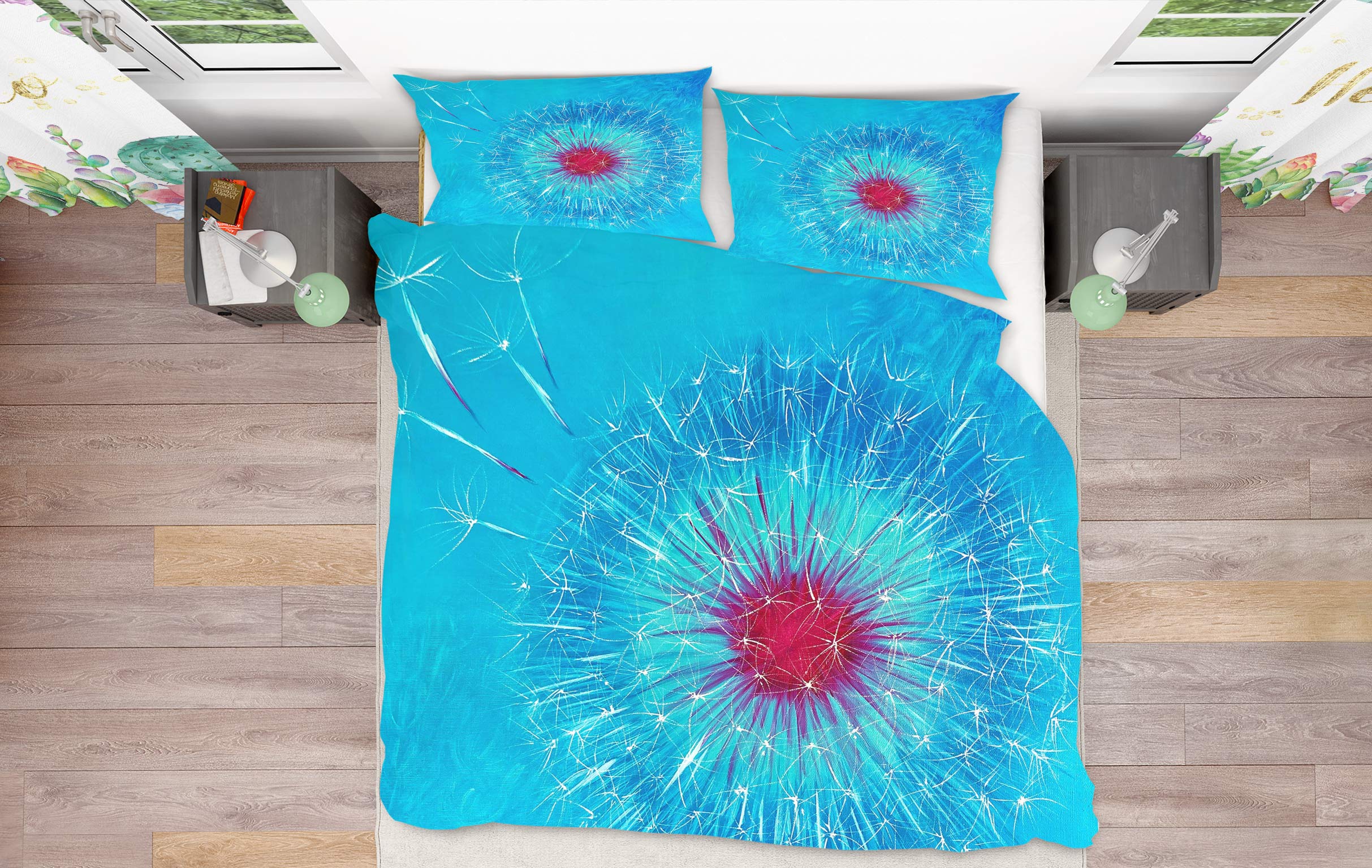 3D Blue Dandelion 489 Skromova Marina Bedding Bed Pillowcases Quilt