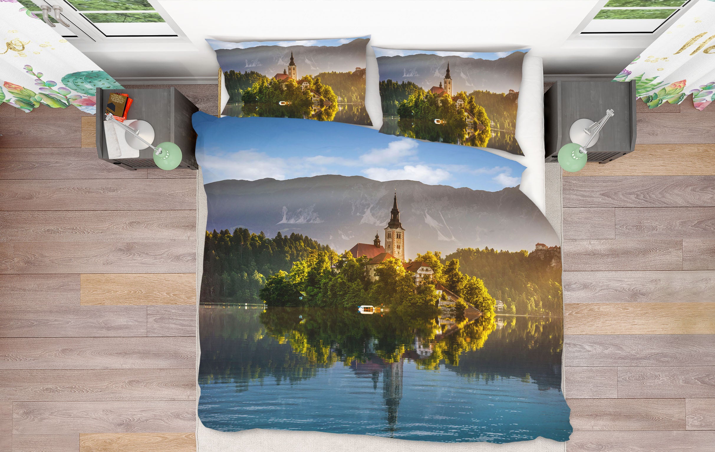 3D Bled Lake 013 Marco Carmassi Bedding Bed Pillowcases Quilt