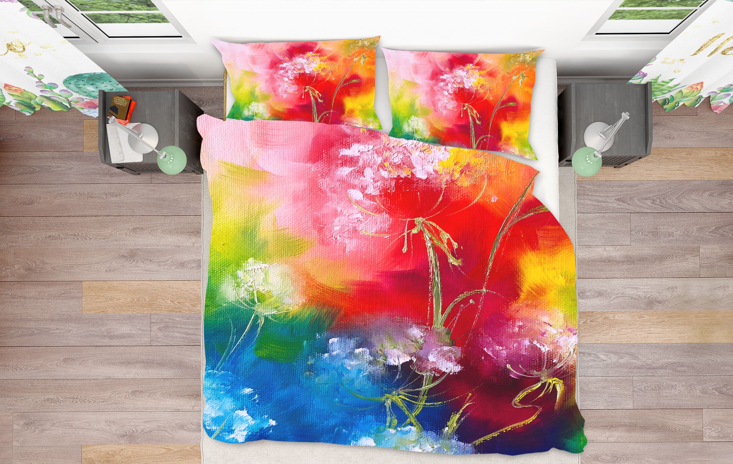 3D Bright Red Flower 623 Skromova Marina Bedding Bed Pillowcases Quilt
