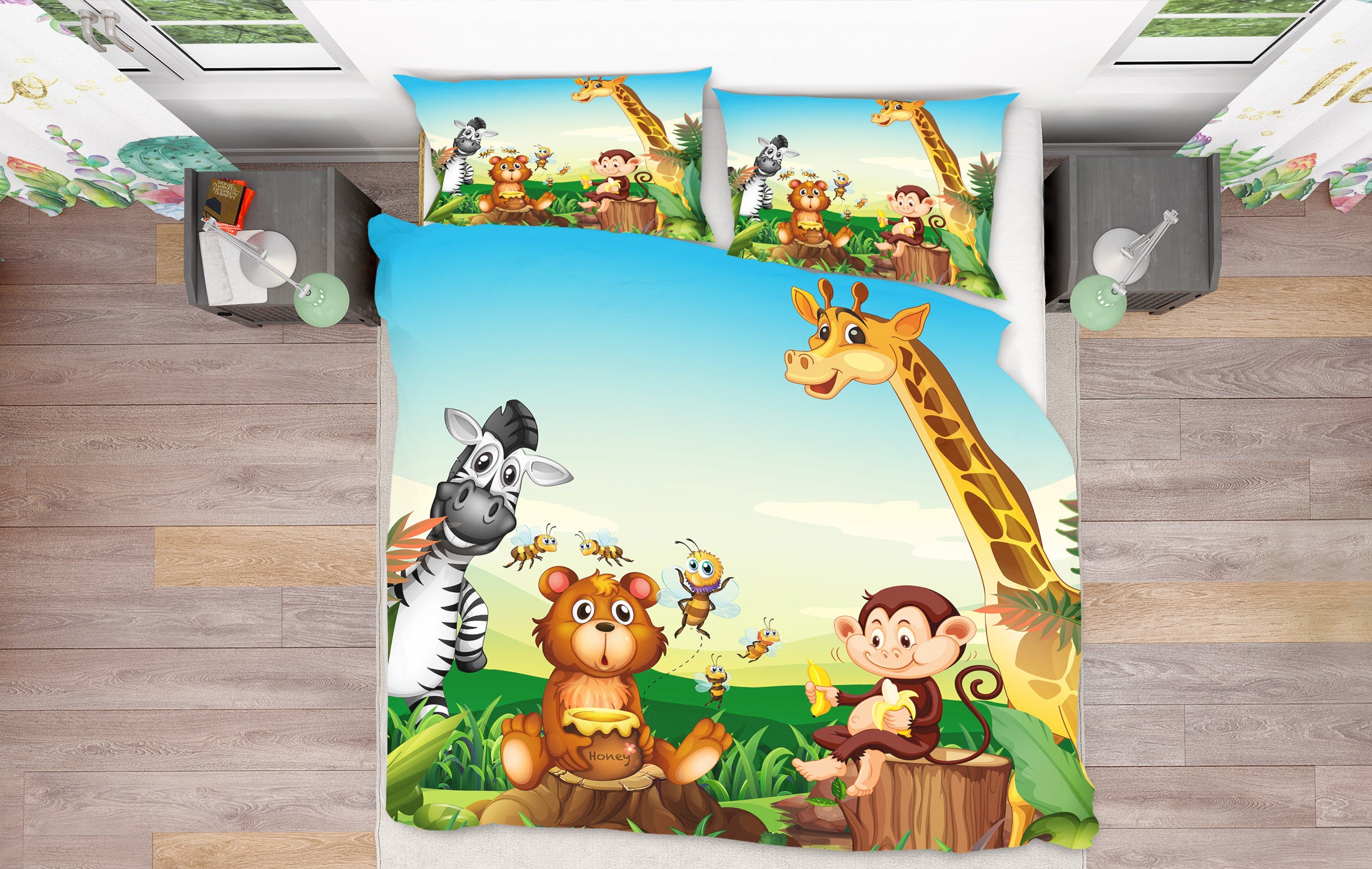 3D Animals 19157 Bed Pillowcases Quilt