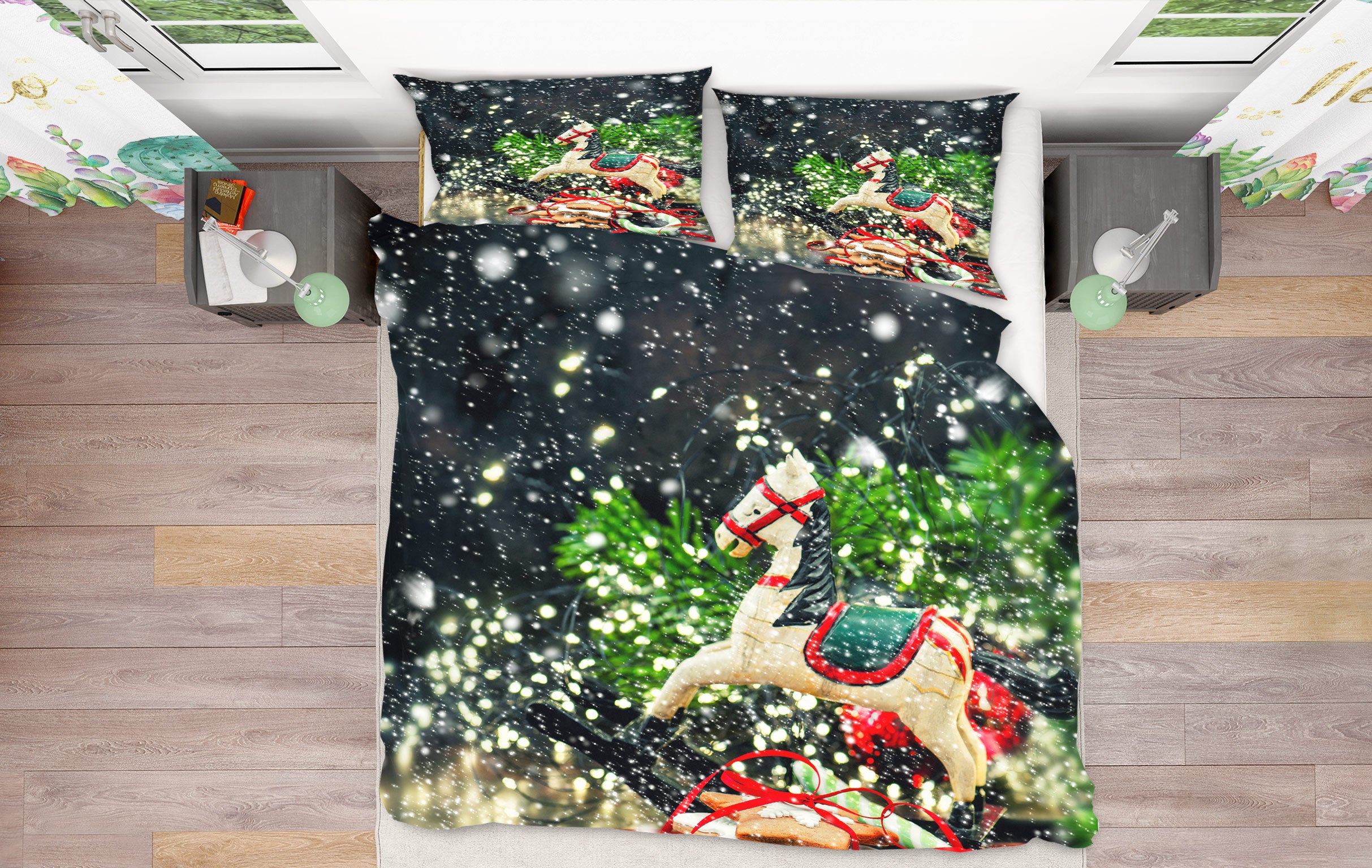 3D Trojan Horse Snowflake 50026 Christmas Quilt Duvet Cover Xmas Bed Pillowcases