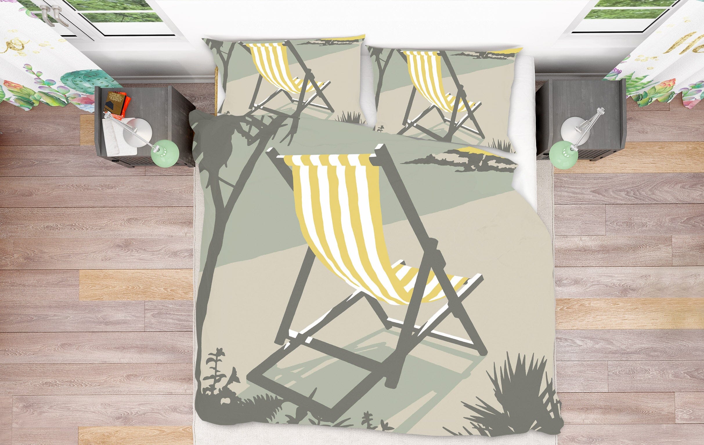 3D St Ives Deckchair 2069 Steve Read Bedding Bed Pillowcases Quilt Quiet Covers AJ Creativity Home 