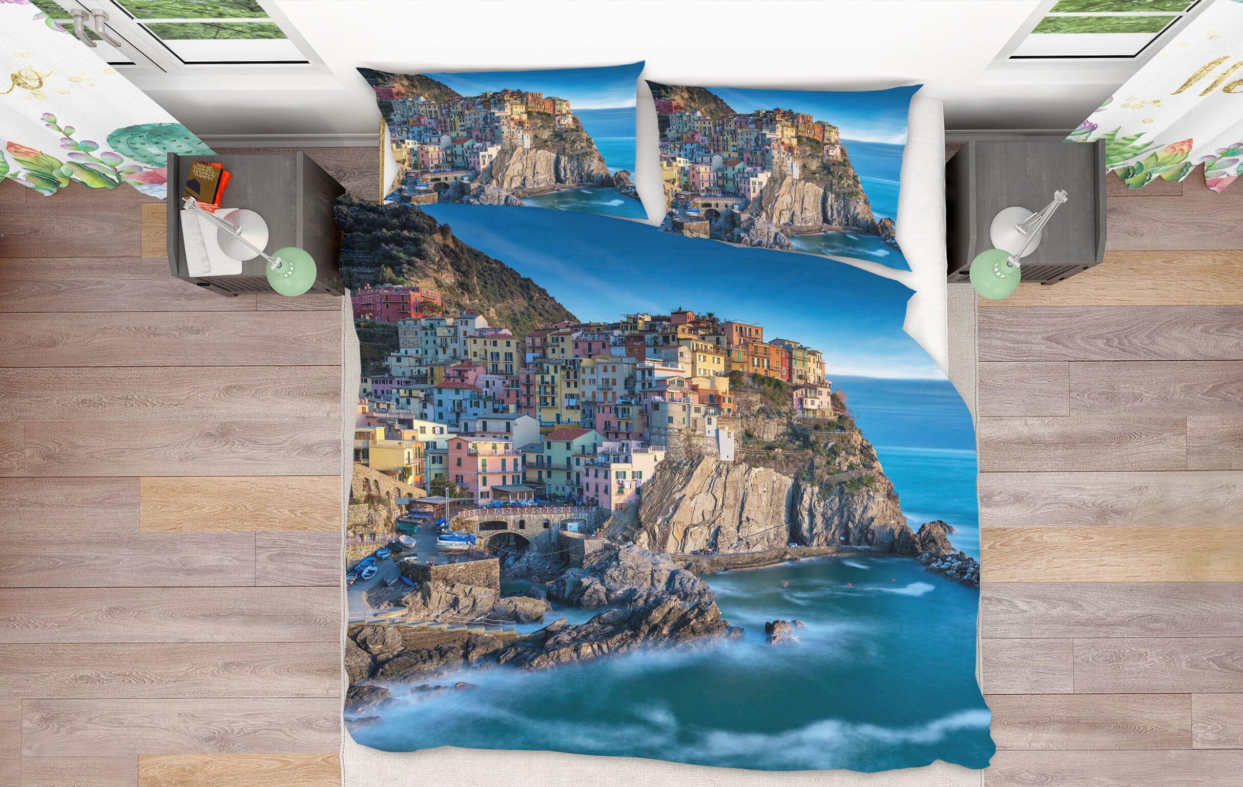 3D Seaside City 2104 Marco Carmassi Bedding Bed Pillowcases Quilt Quiet Covers AJ Creativity Home 