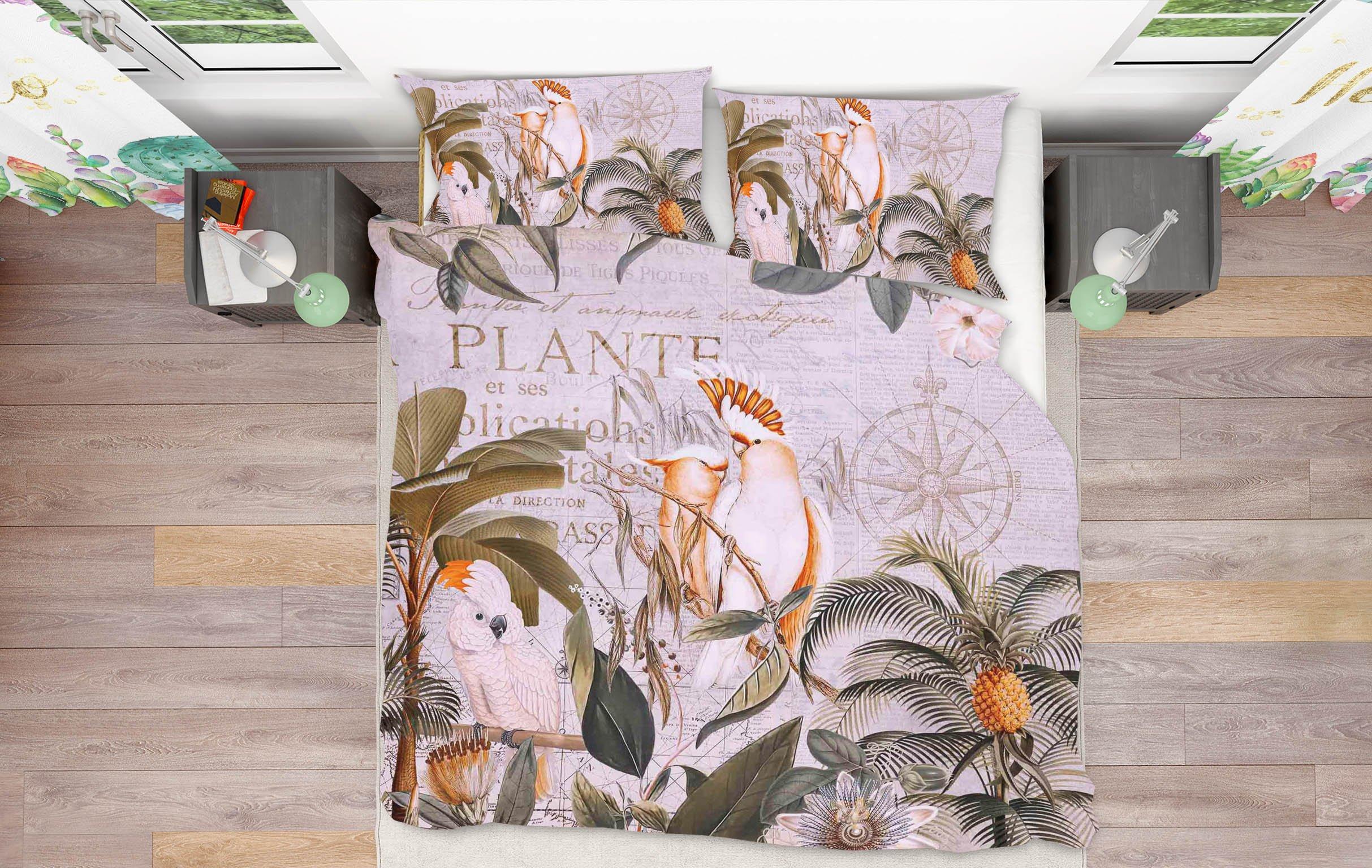 3D Branch Parrot 2142 Andrea haase Bedding Bed Pillowcases Quilt Quiet Covers AJ Creativity Home 