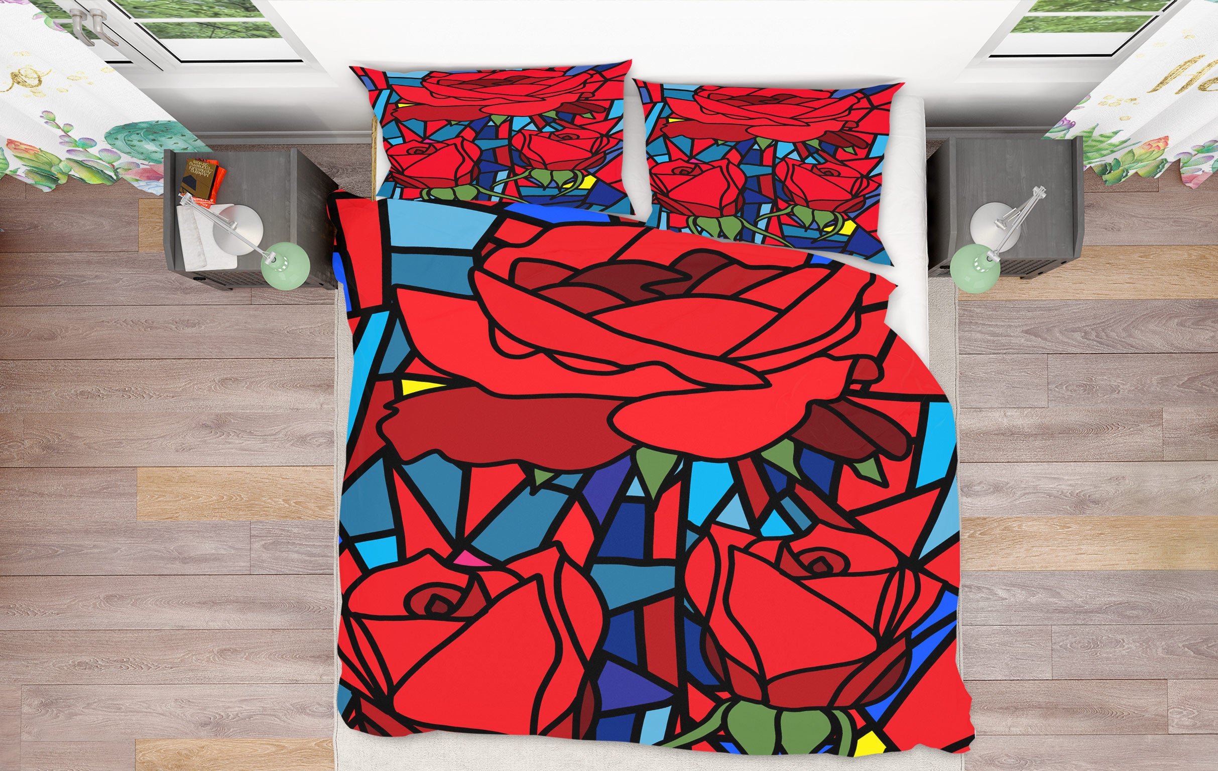 3D Rose Block 13223 Bed Pillowcases Quilt