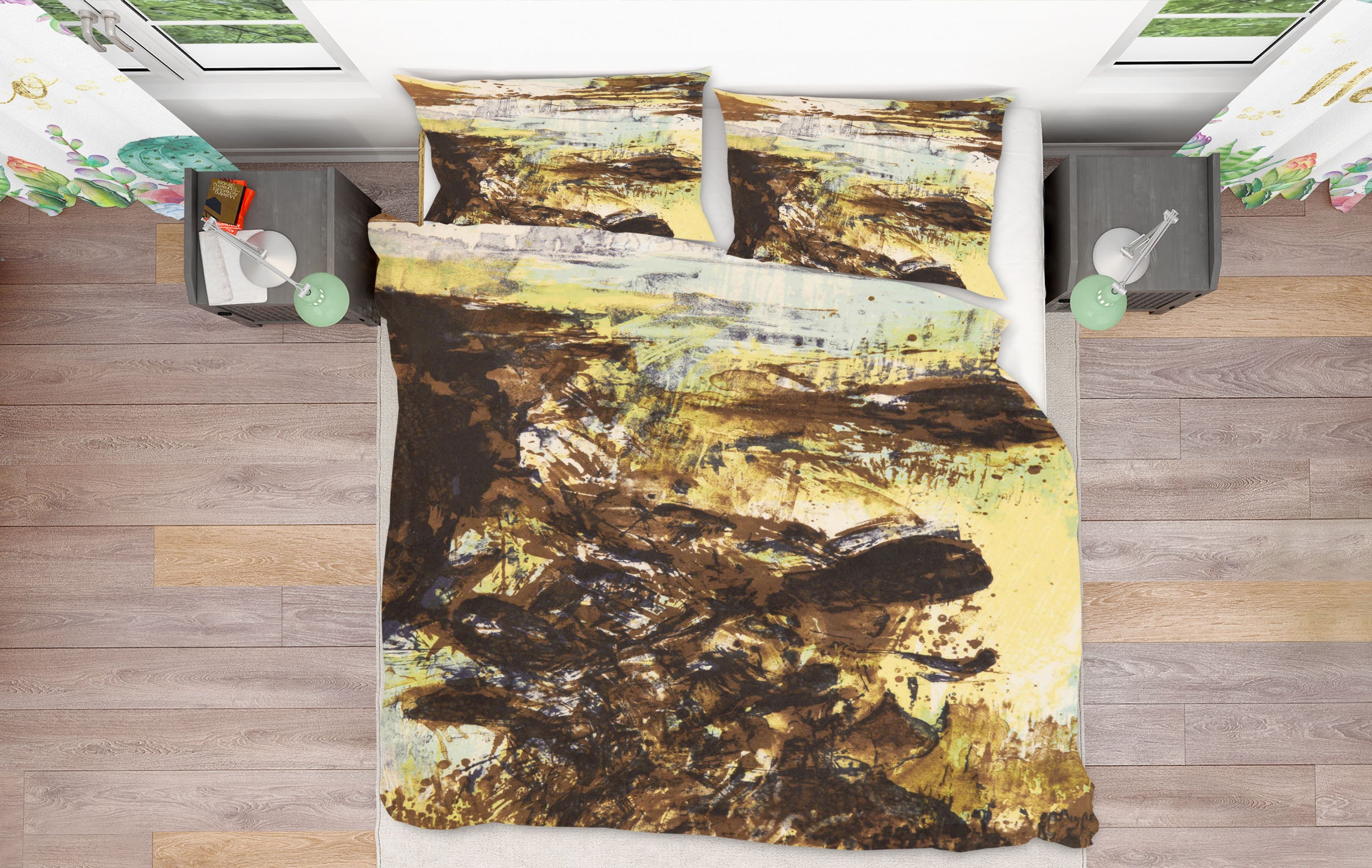 3D Brown Pattern 15193 Bed Pillowcases Quilt