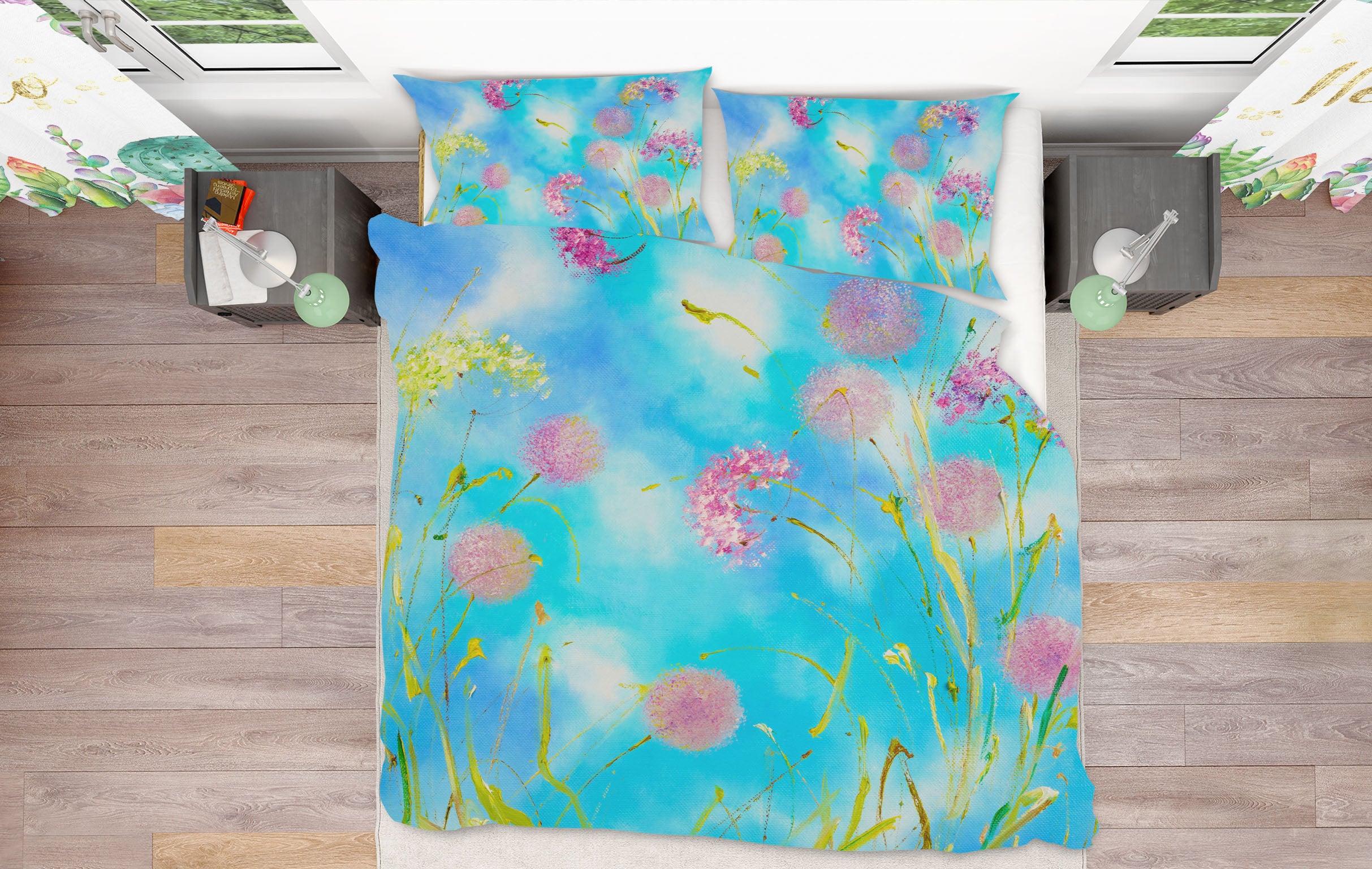 3D Pink Flower Grass 535 Skromova Marina Bedding Bed Pillowcases Quilt