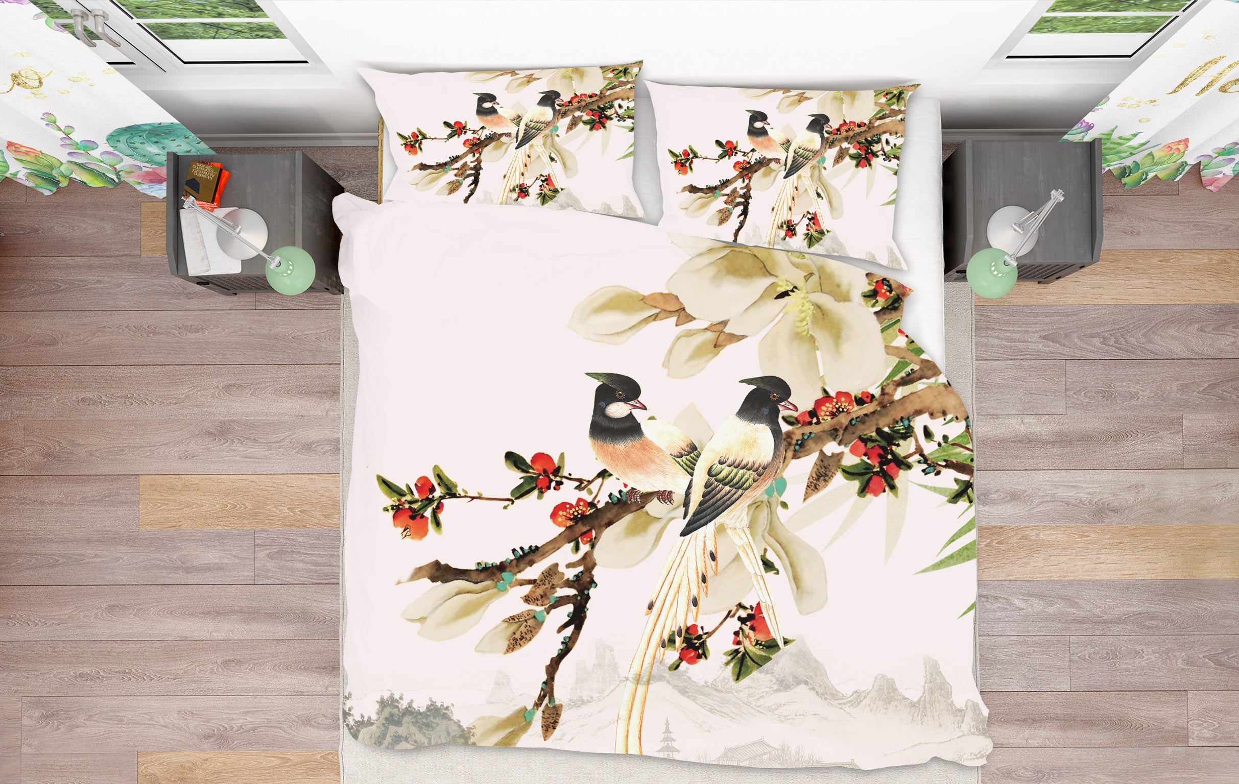 3D Branch Bird 16013 Bed Pillowcases Quilt