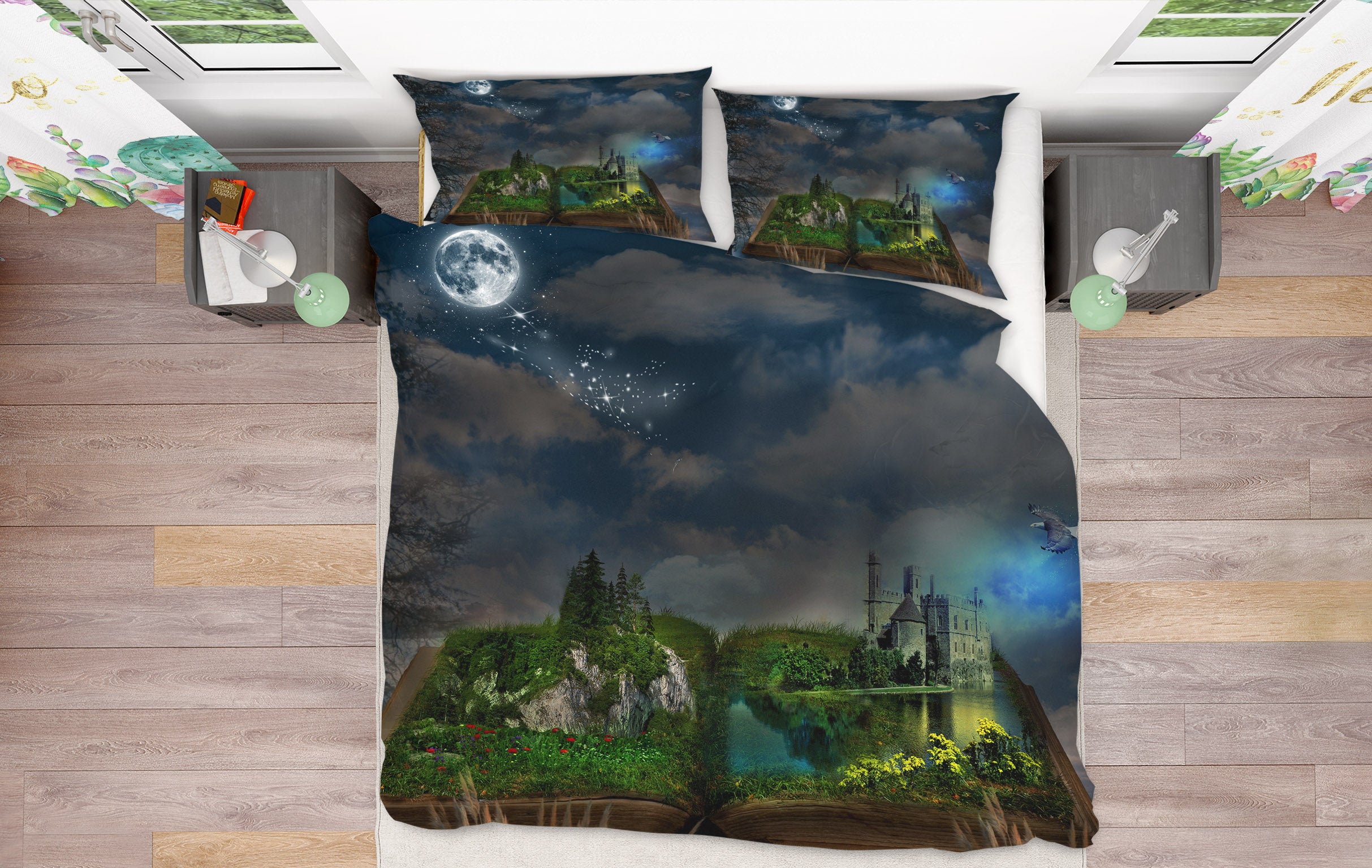 3D Moon Island 19128 Bed Pillowcases Quilt