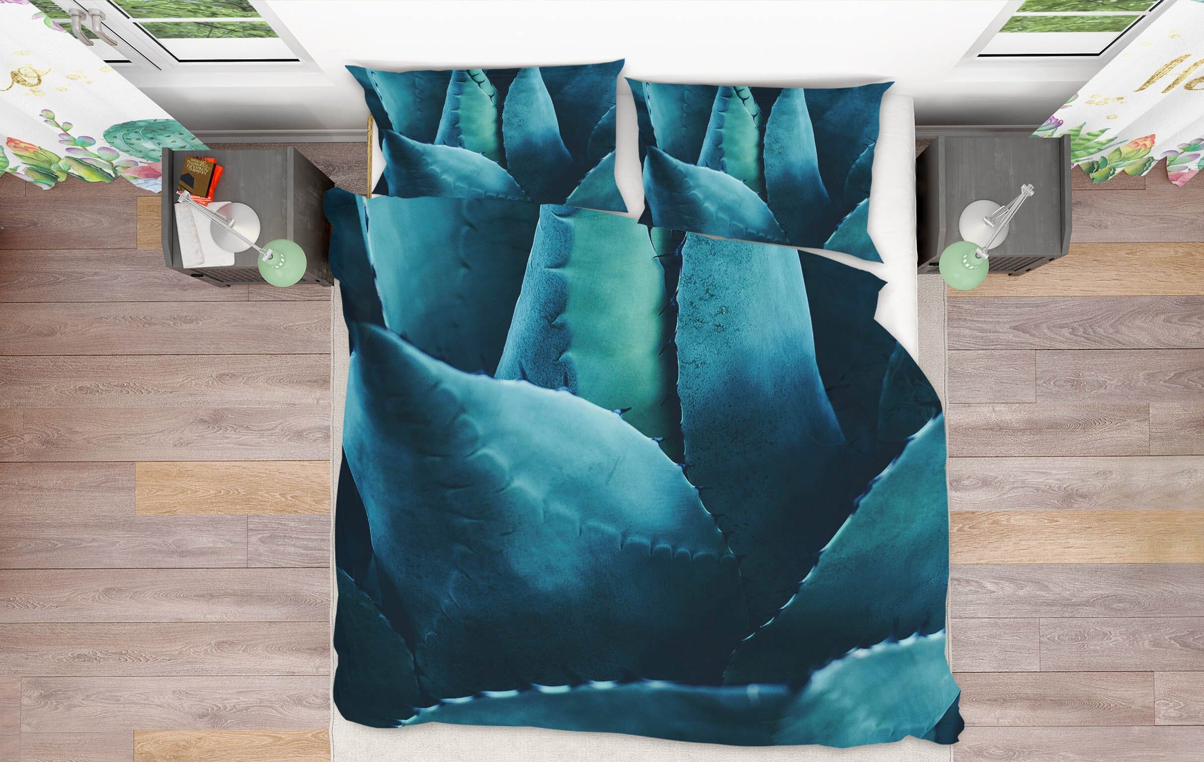 3D Green Aloe 2101 Boris Draschoff Bedding Bed Pillowcases Quilt Quiet Covers AJ Creativity Home 