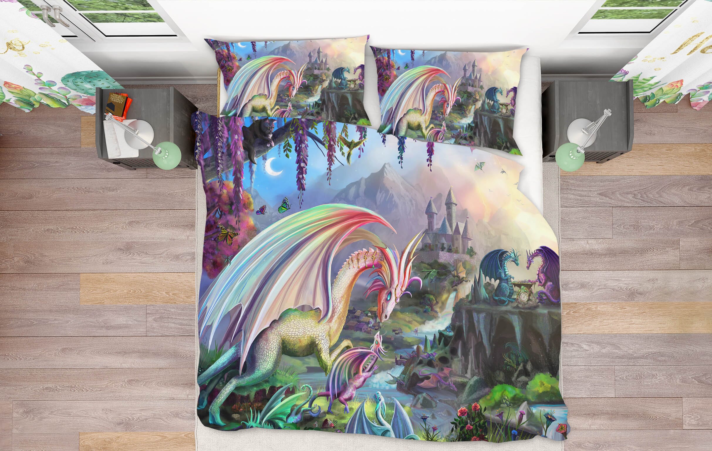 3D Fantasy Valley 111 Rose Catherine Khan Bedding Bed Pillowcases Quilt Quiet Covers AJ Creativity Home 