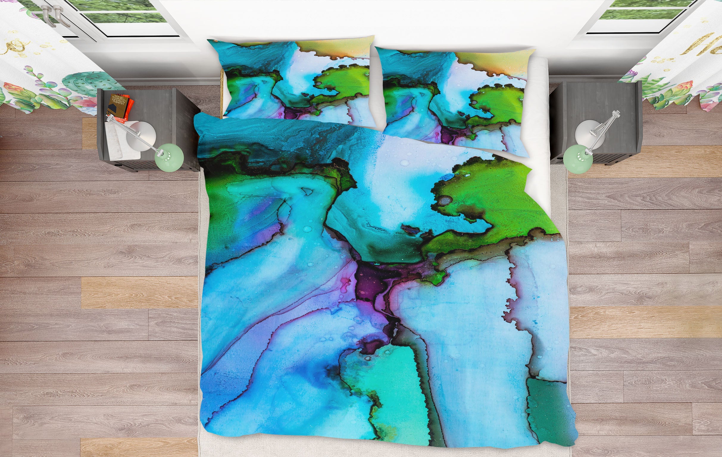 3D Blue Texture 16047 Bed Pillowcases Quilt