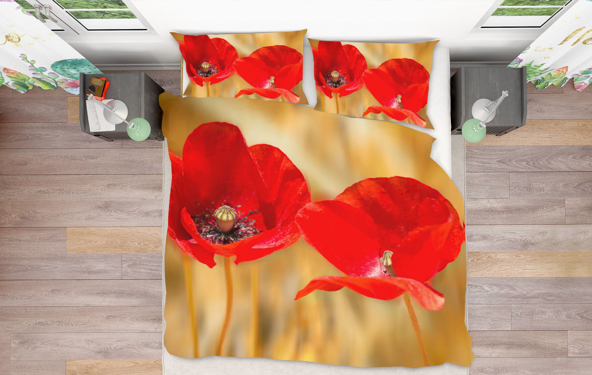 3D Twins Poppies 163 Marco Carmassi Bedding Bed Pillowcases Quilt
